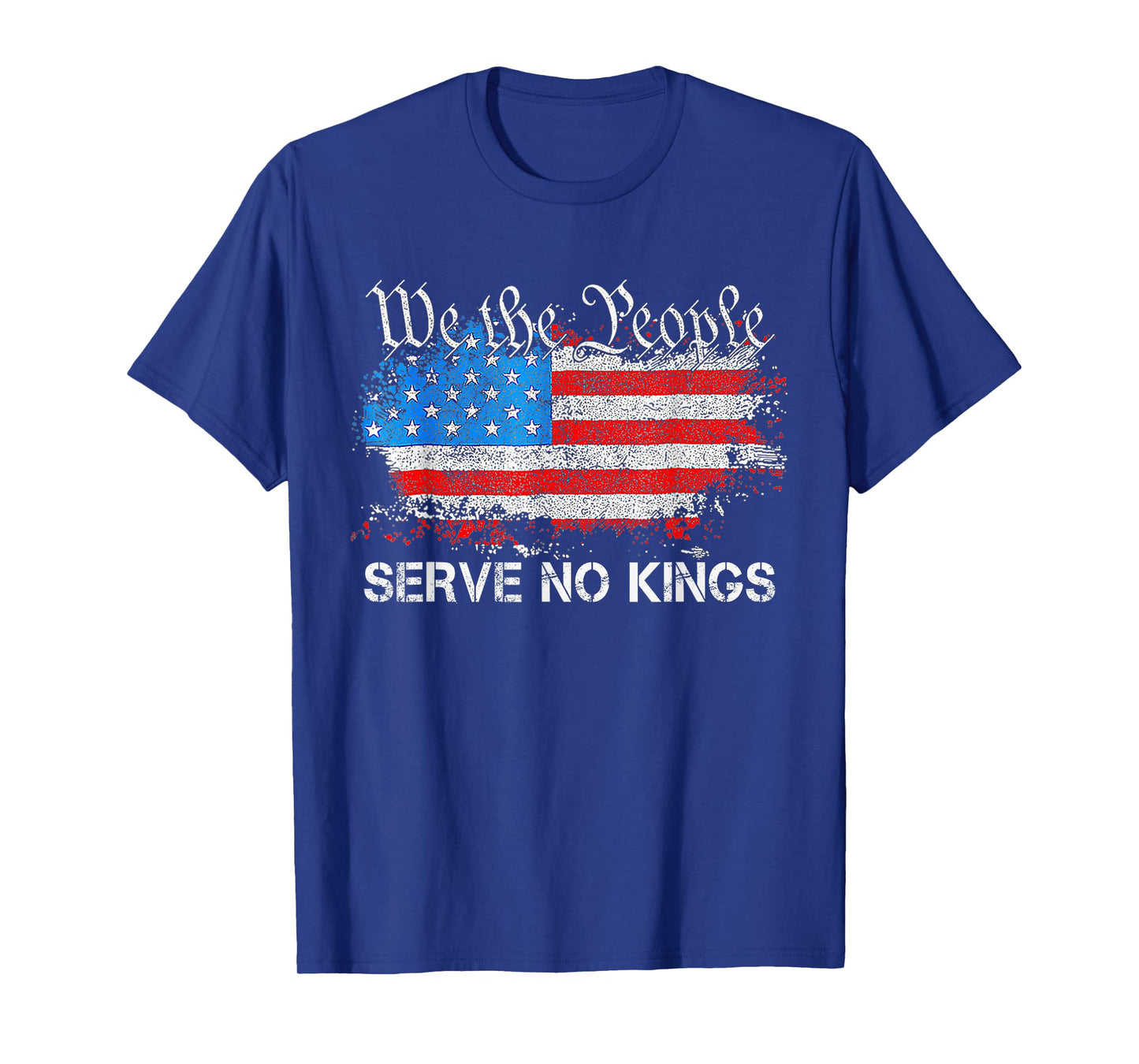 No Kings Day Shirt Vintage Patriotic No Kings America Flag T-Shirt