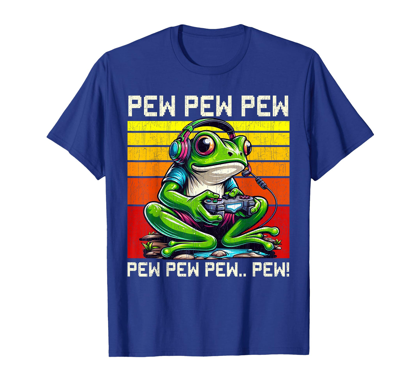 Frog Gamer Pew Funny Video Games Vintage Boys Men Girls T-Shirt