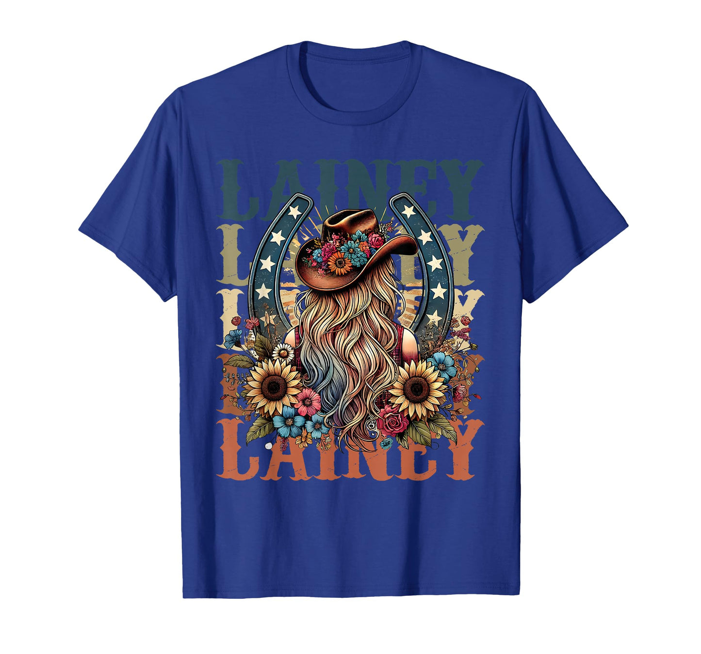 Cowgirl Lainey First Name Personalized Western Girls T-Shirt