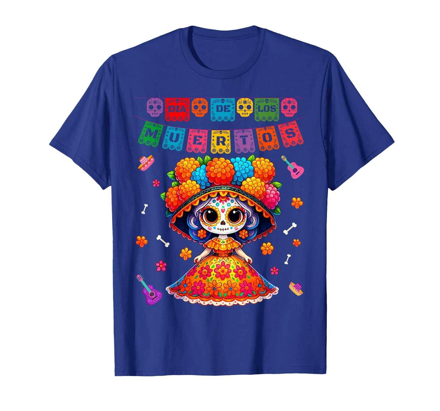 Dia De Los Muertos Floral La Catrina Day The Dead Girl Women T-Shirt