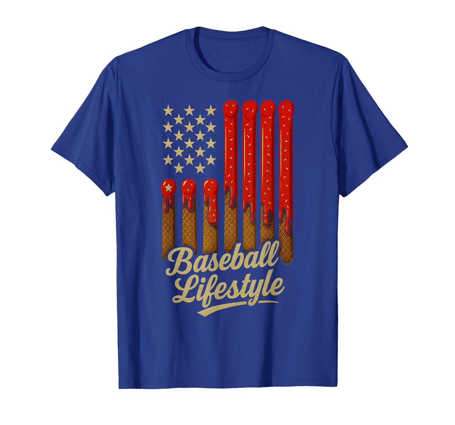 Baseball Lifestyle 101 Apparel Youth Baseball Drip Ice Cream T-Shirt