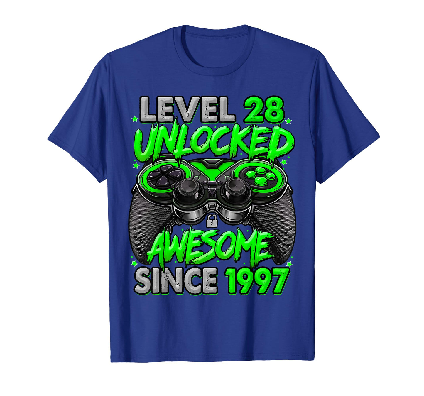 Level 28 Unlocked Awesome Since 1997 28th Birthday Gaming T-Shirt