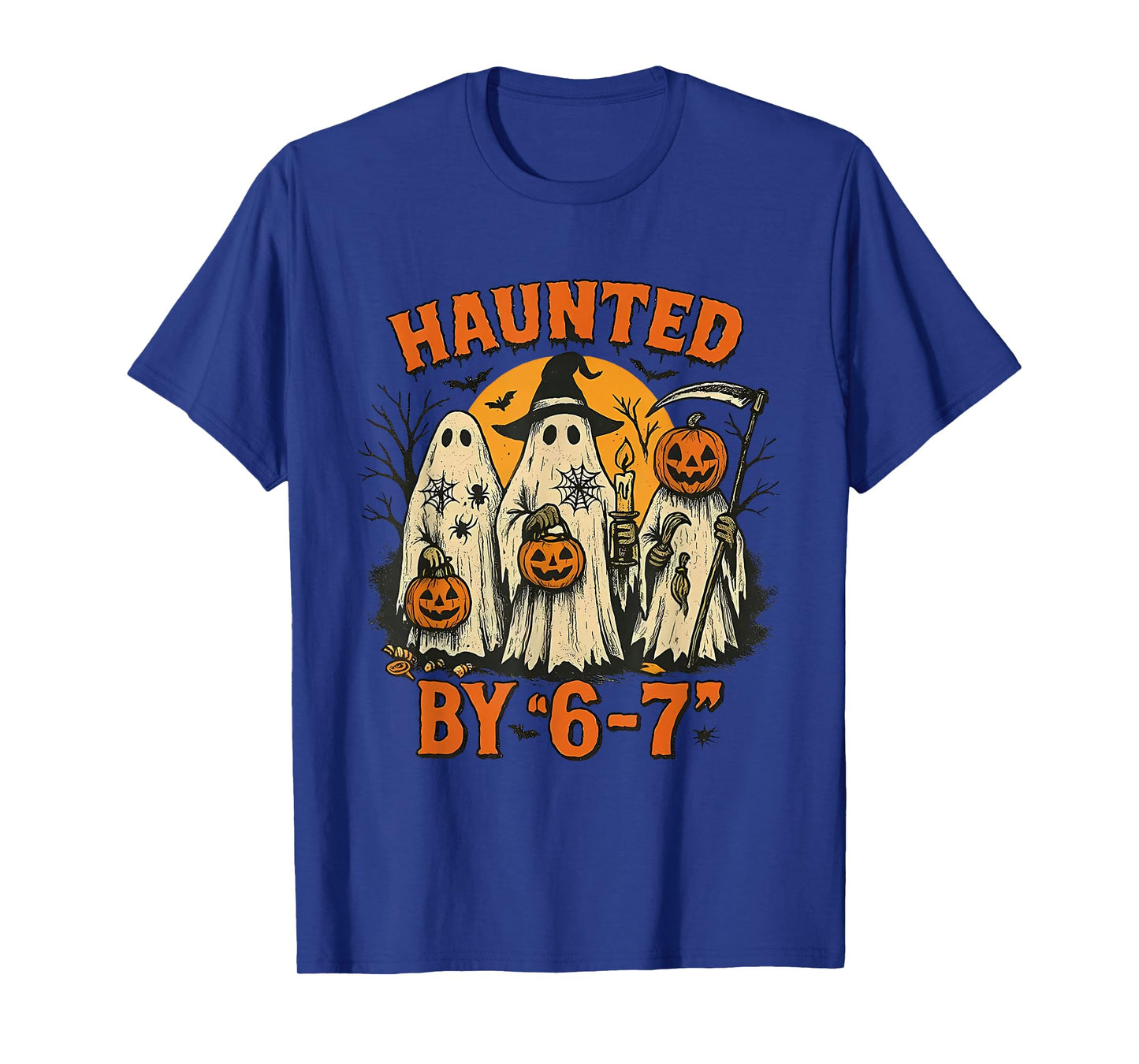 Haunted by 67 Funny Halloween Ghost Pumpkin Horror Nights T-Shirt