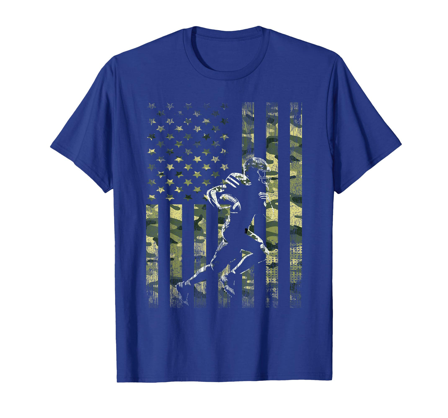 American Football Player Camo US Flag Men Boy Kids T-Shirt