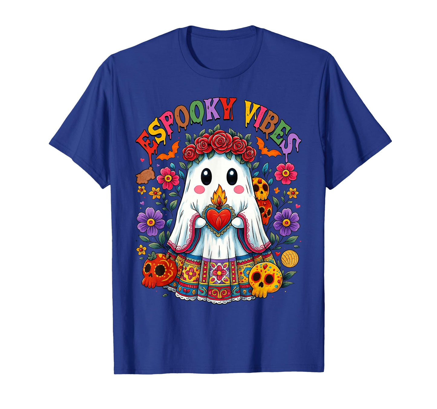 Espooky Vibes Spanish Mexican Halloween Ghost Teacher Boo T-Shirt