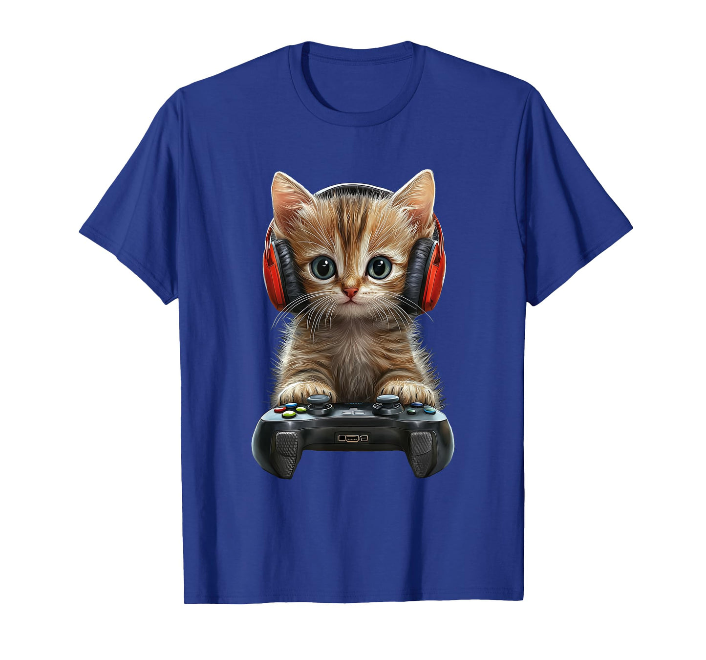 Cute Cat Kitten Gamer Gaming Game Funny Graphic T-Shirt