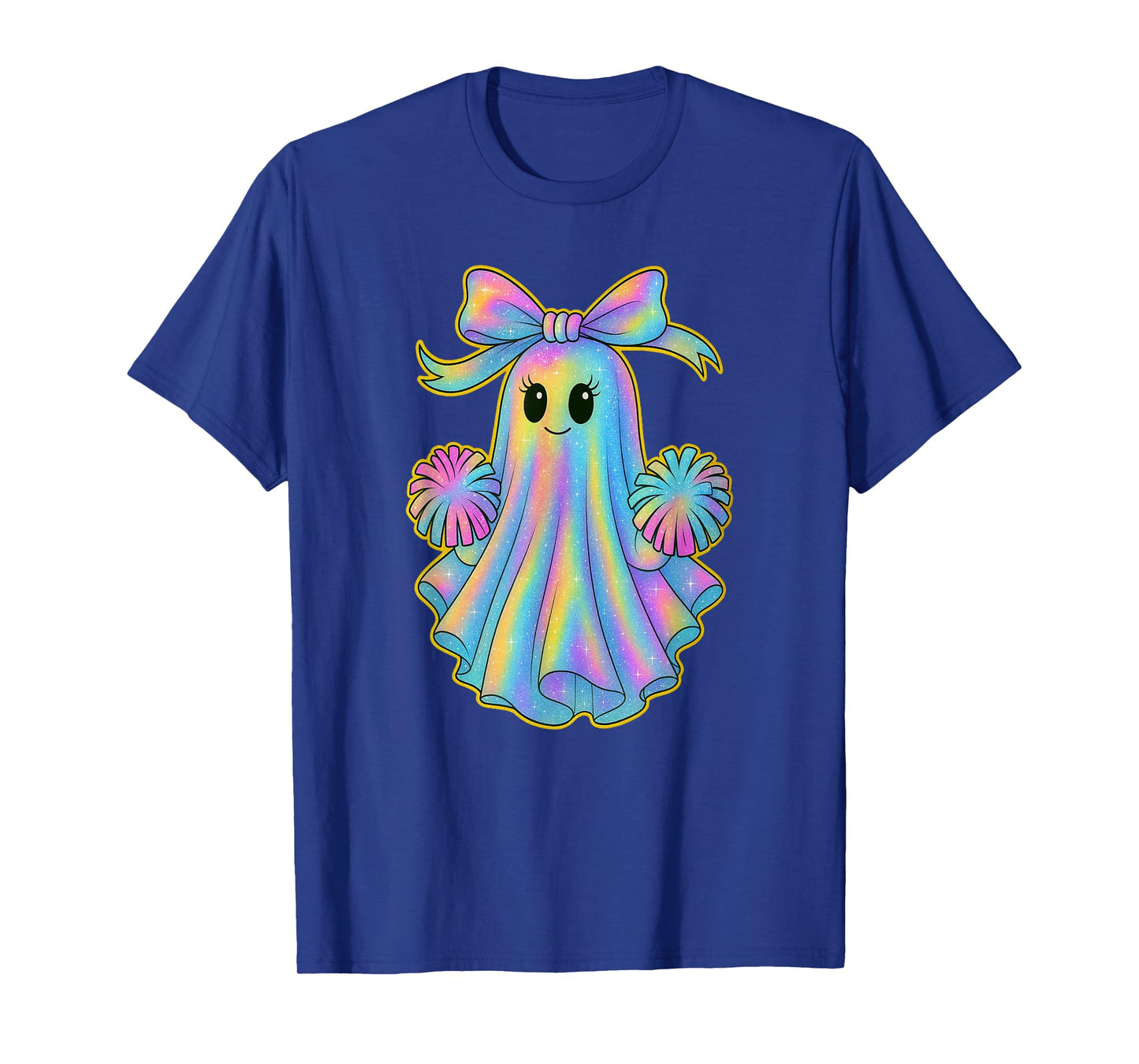 Cute Cheerleader Ghost Lover Pastel Halloween Coquette Bow T-Shirt