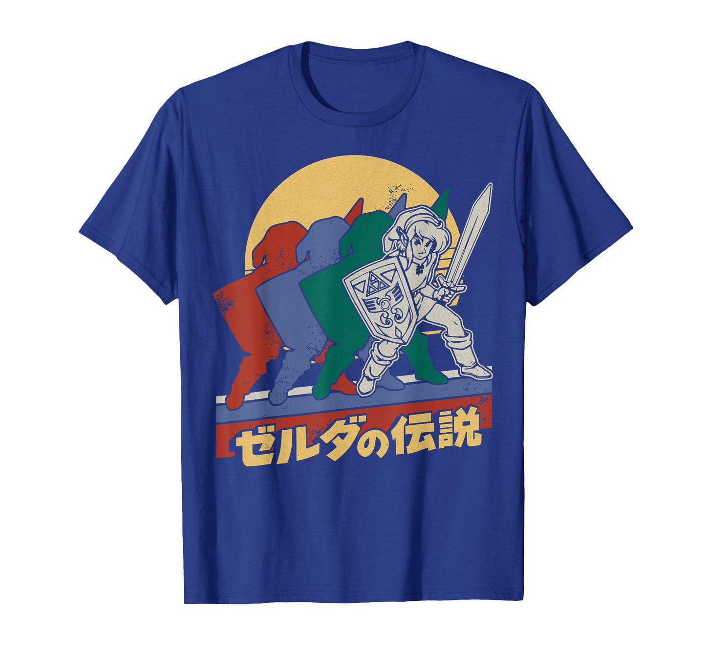 The Legend Of Zelda Retro Link Kanji Portrait T-Shirt - Black, Adult, Male, Short Sleeve, T-Shirt, Legend Of Zelda, S