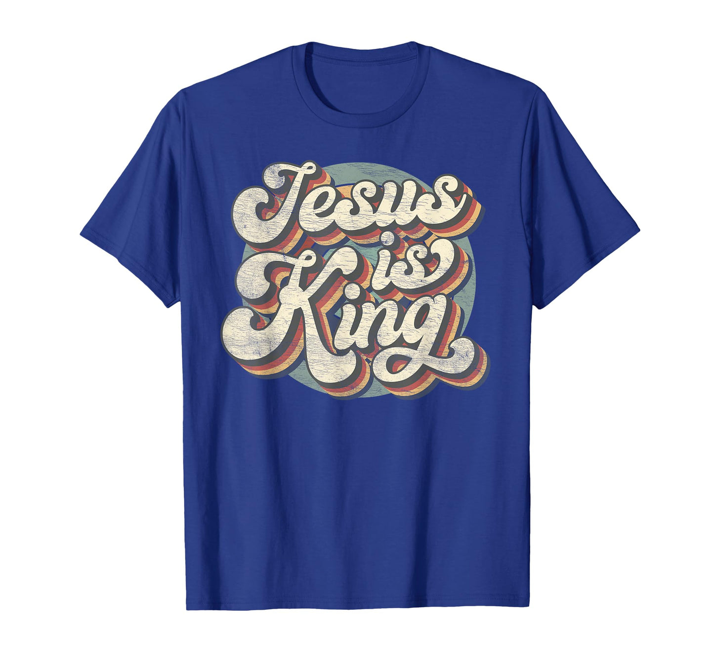 Retro Jesus Is King Christian Bible Religious Mens Womens T-Shirt