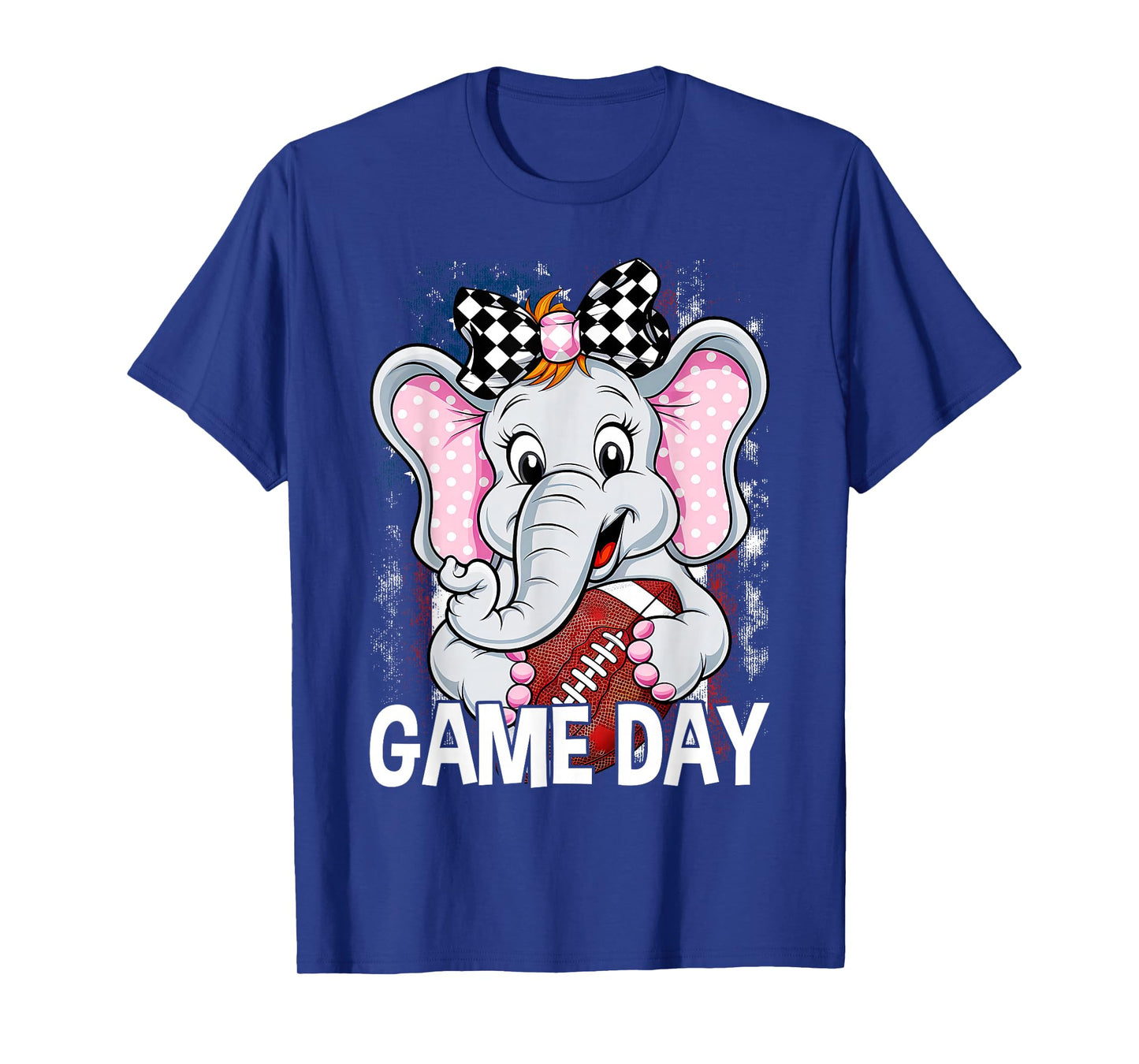 Cute Game Day Elephant Women and Girls Football T-Shirt