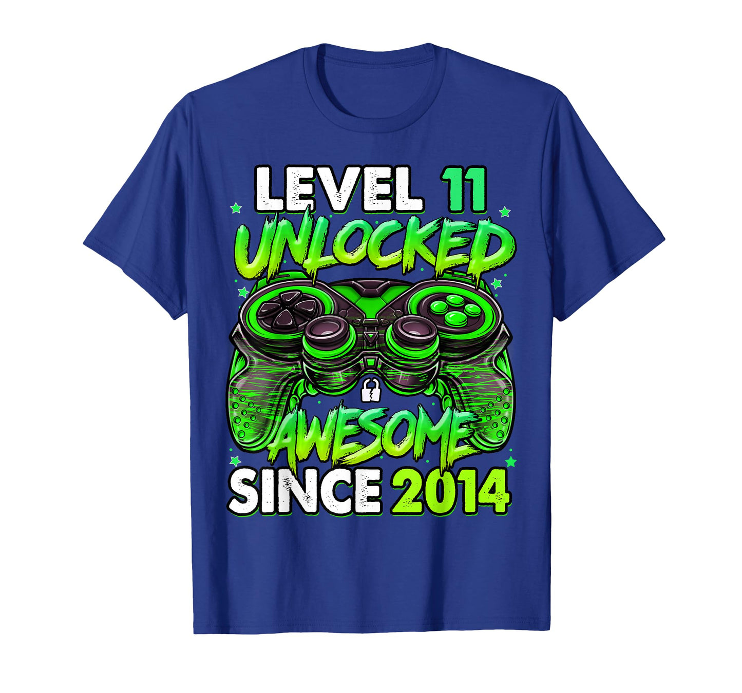 Level 11 Unlocked Awesome Since 2014 11th Birthday Gaming T-Shirt