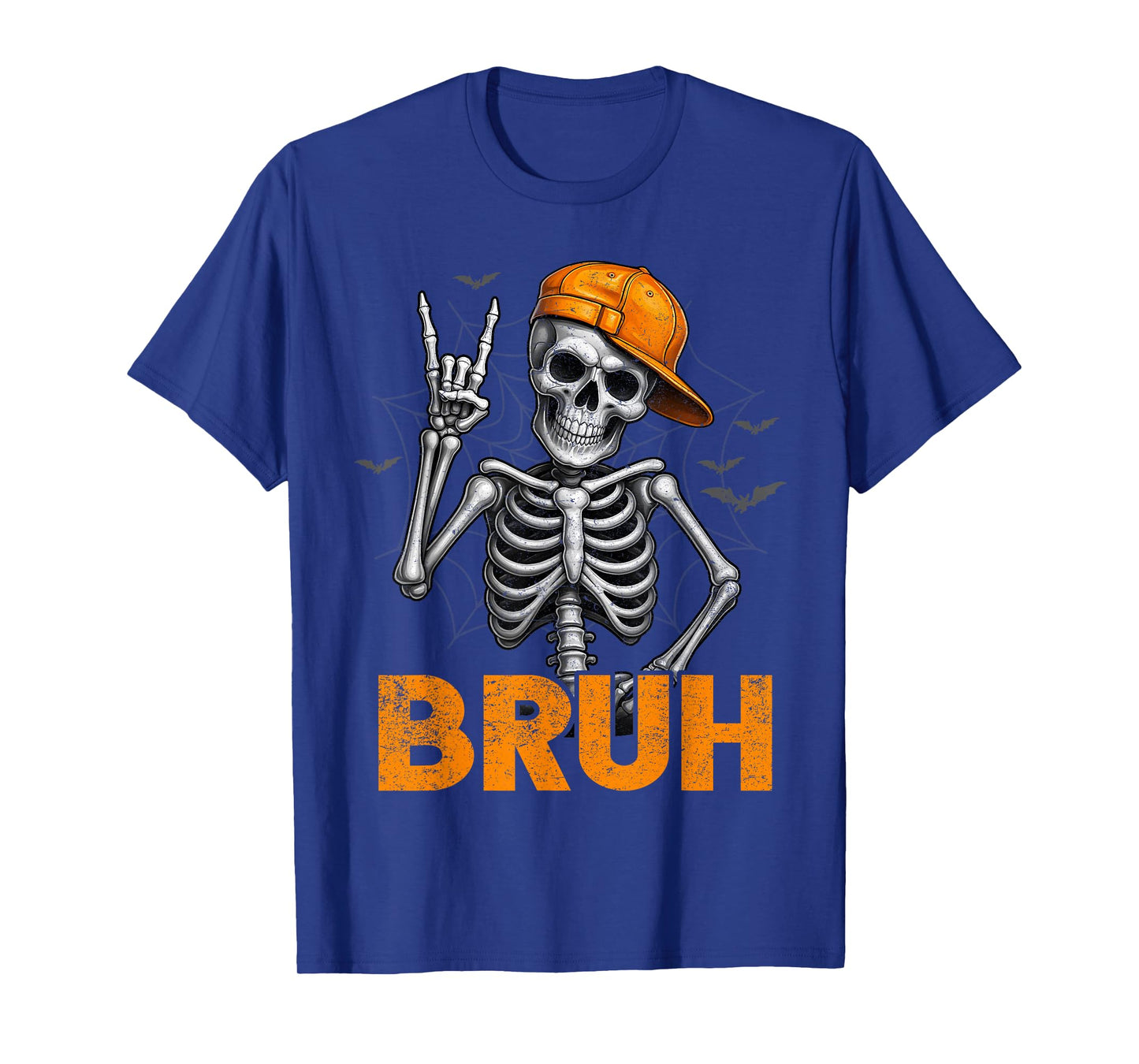 Bruh Spooky Rock Skeleton Halloween Customes Boys Mens T-Shirt