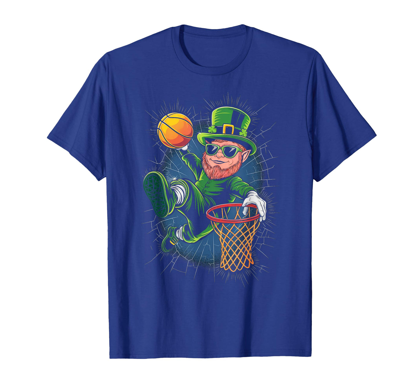 Leprechaun Playing Basketball St Patricks Day Men Youth T-Shirt