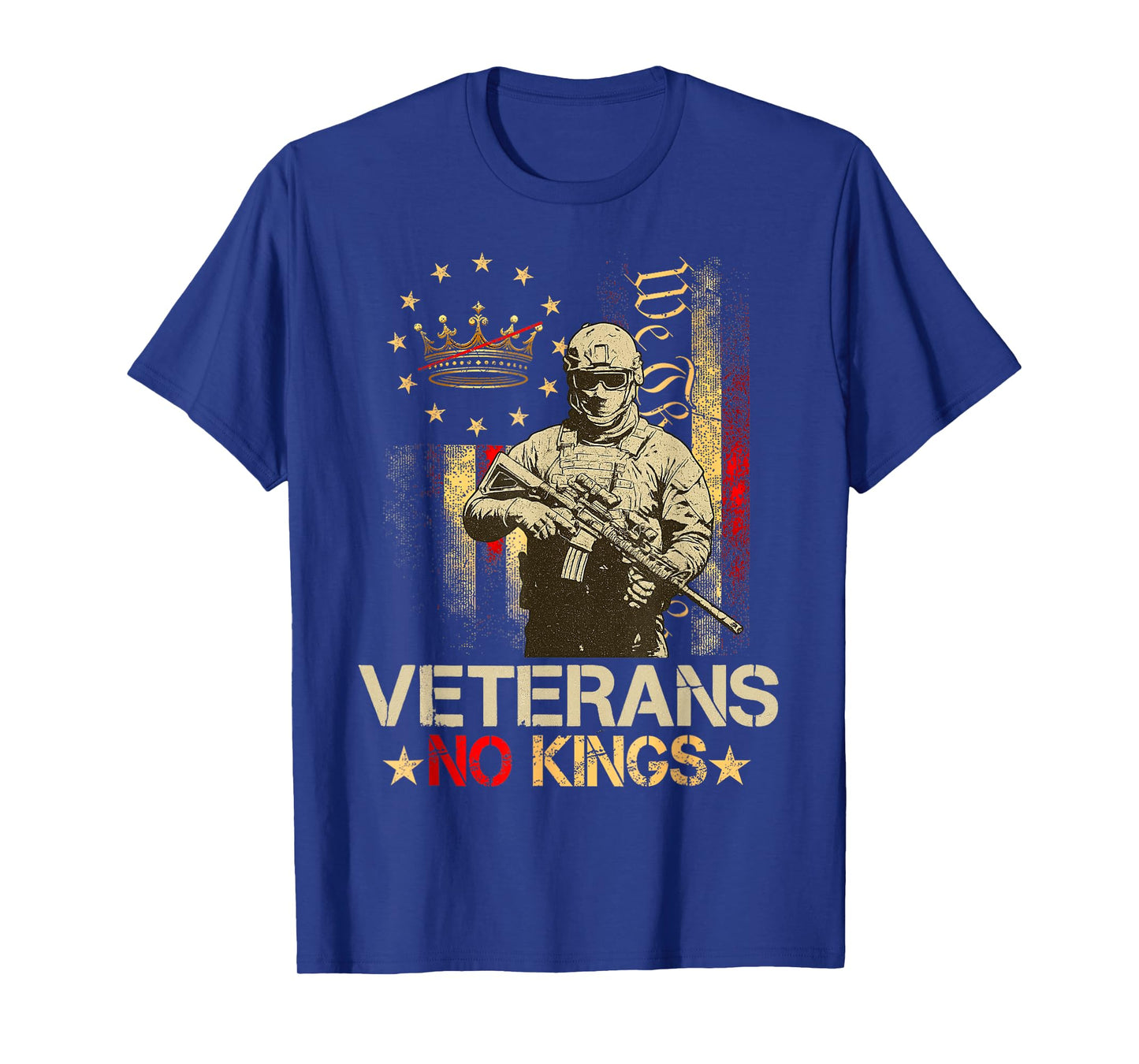 No Kings Veterans Shirts Men Patriotic America Flag No Kings T-Shirt