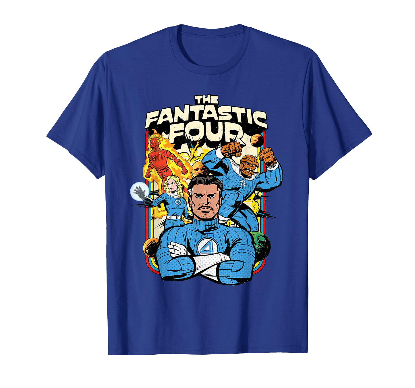 Marvel The Fantastic Four: First Steps Retro Planets Team T-Shirt