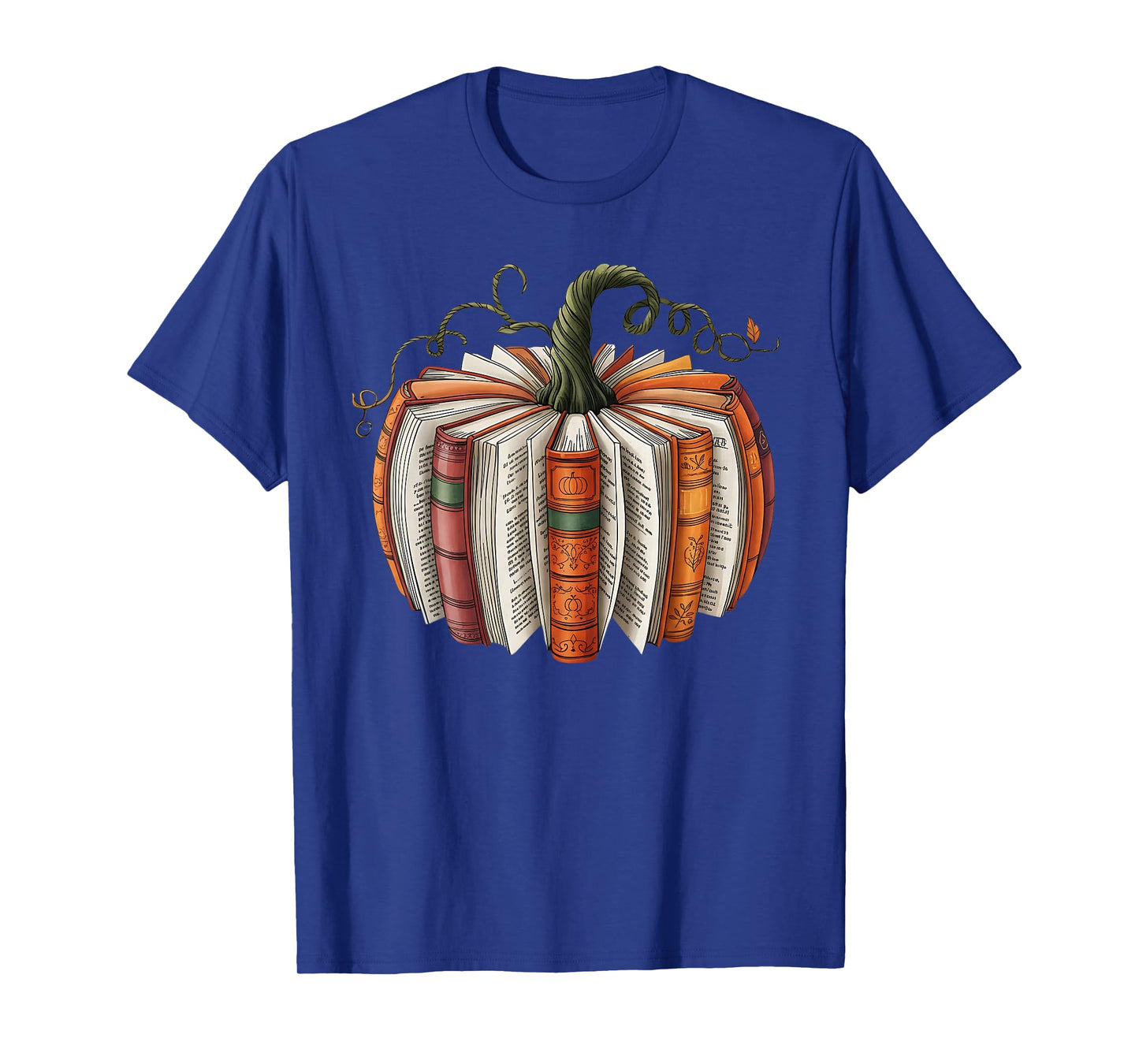 Vintage Book Pumpkin Autumn Fall Librarians Bookworm Teacher T-Shirt