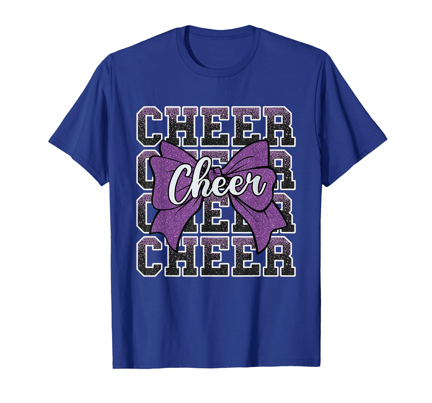 Coquette Cheer Bow Sport Cheerleader Cheerleading Purple T-Shirt