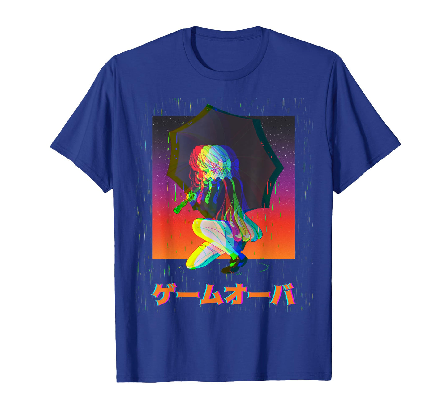 Sad Anime Girl Game Over Glitch Japanese Vaporwave T-Shirt