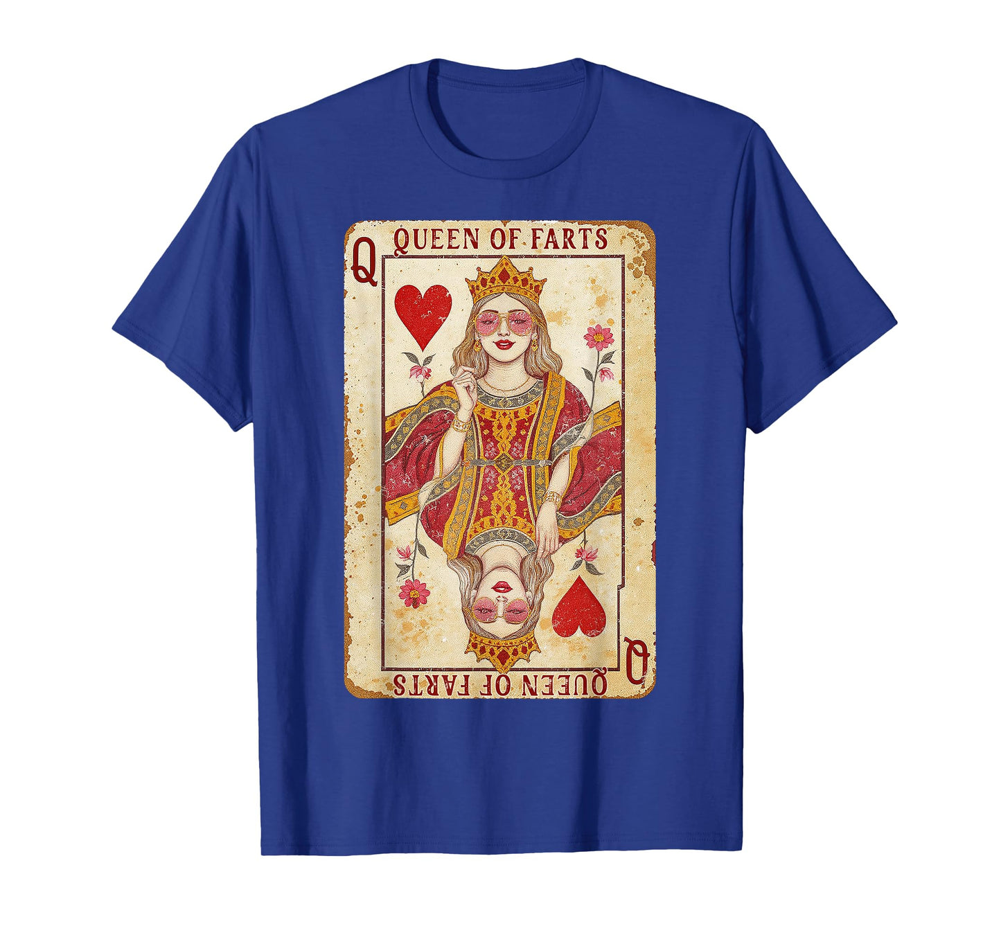 Retro Card Queen of Farts Funny Novelty Fart Queen Sarcastic T-Shirt
