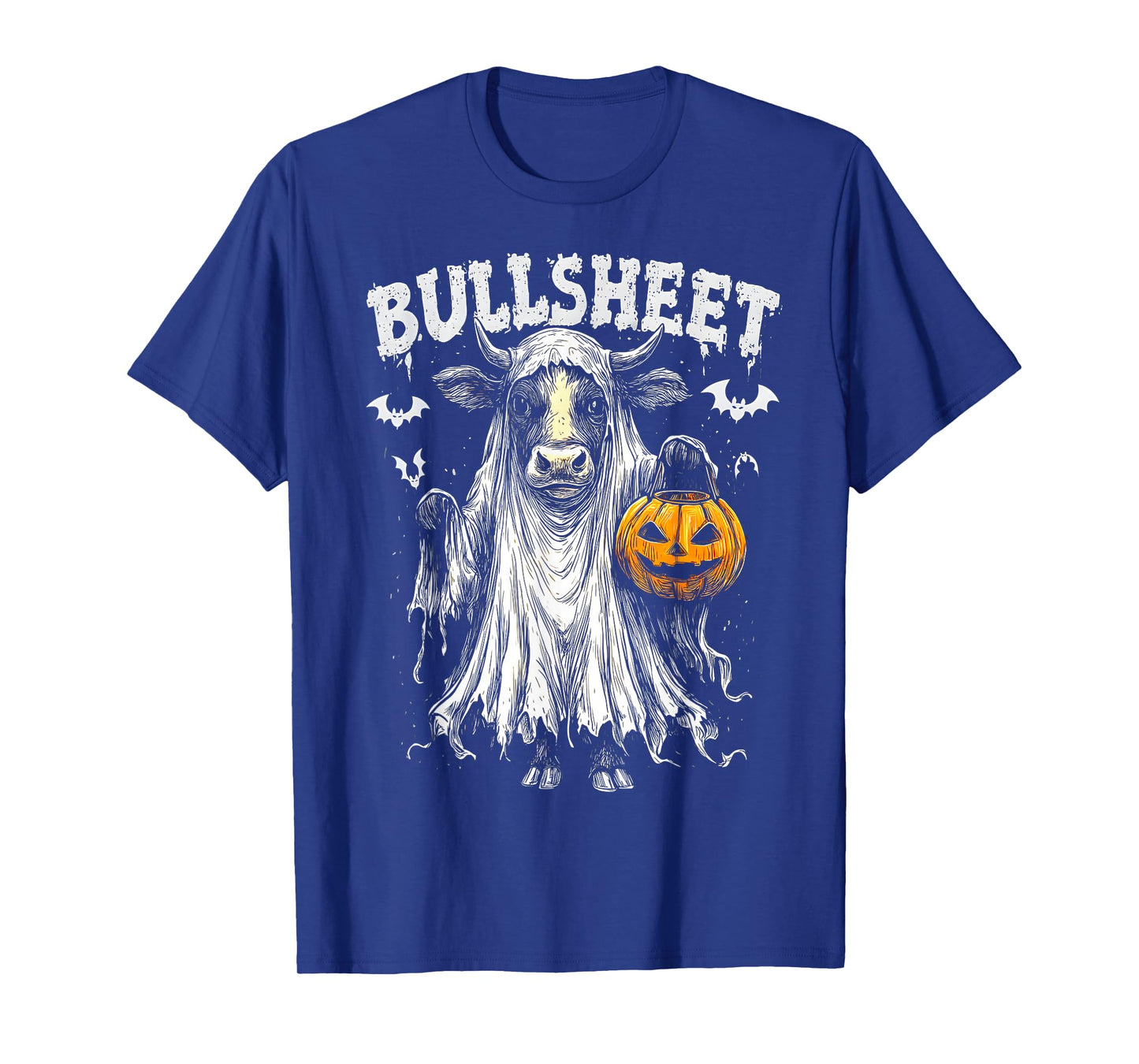 Moo...I Mean Boo Bullsheet Funny Cow Ghost Pumpkin Halloween T-Shirt