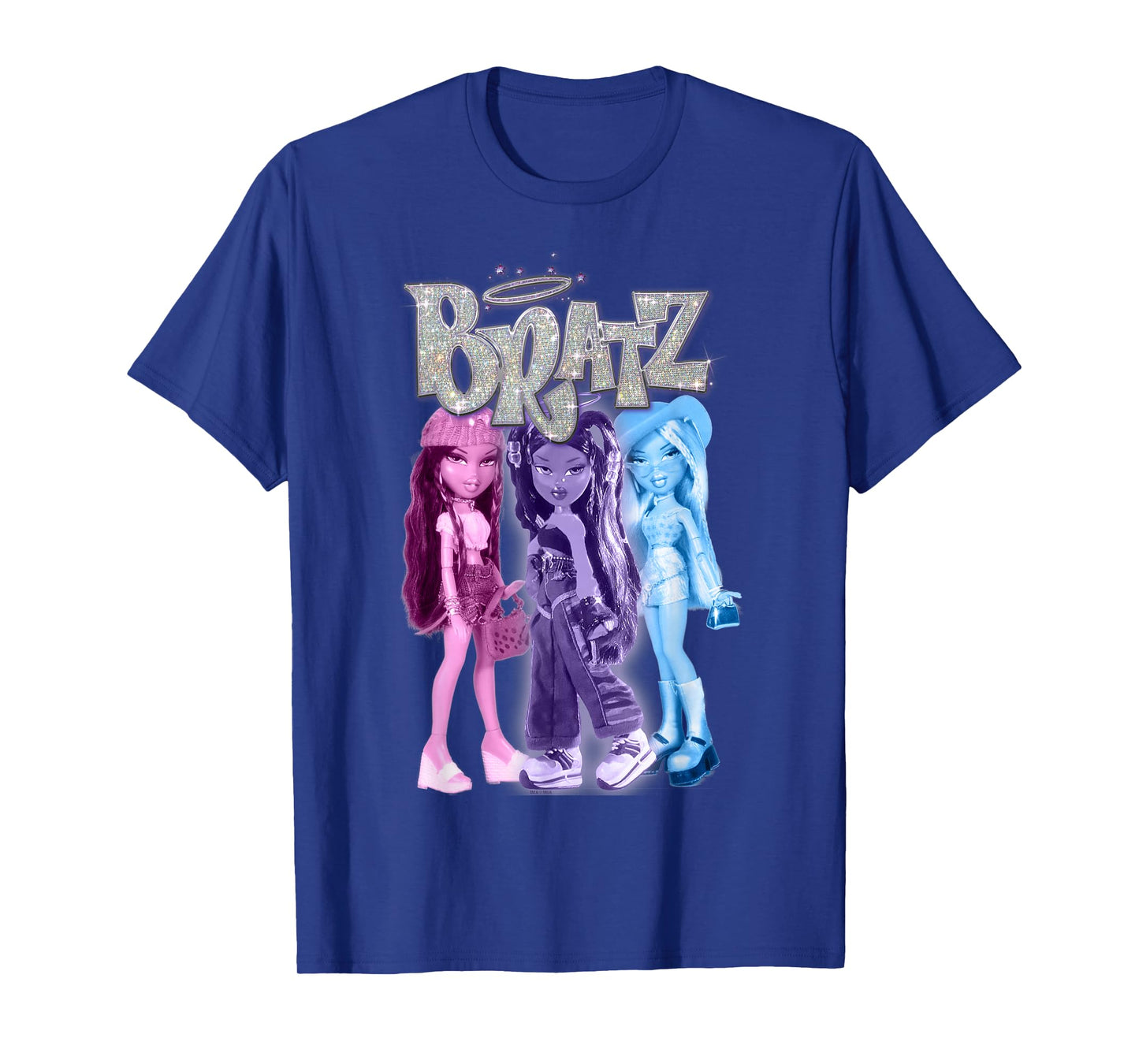 Bratz Pink Purple Blue Photo Group Doll Portrait Colored T-Shirt