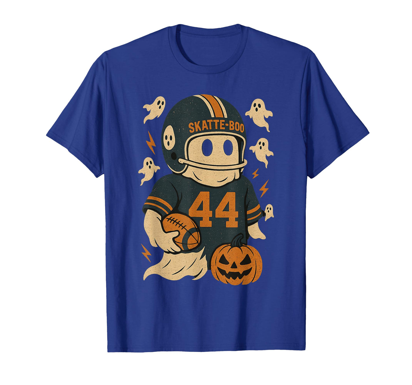 Vintage Skatte-Boo Ghost Football Lover Halloween T-Shirt