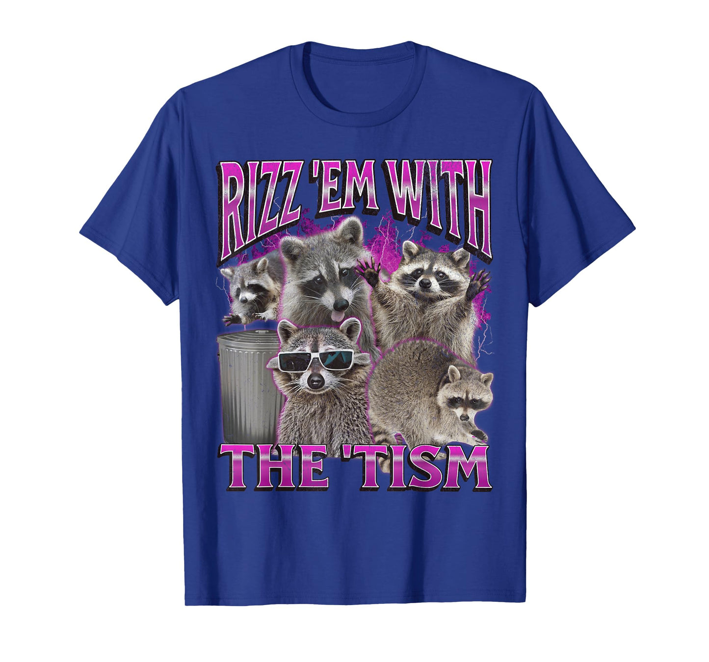 MildlyPerturbed Unisex-Adults Raccoon Meme Bootleg Vintage Graphic 90s Tee - Black, Small, Short Sleeve, T-Shirt
