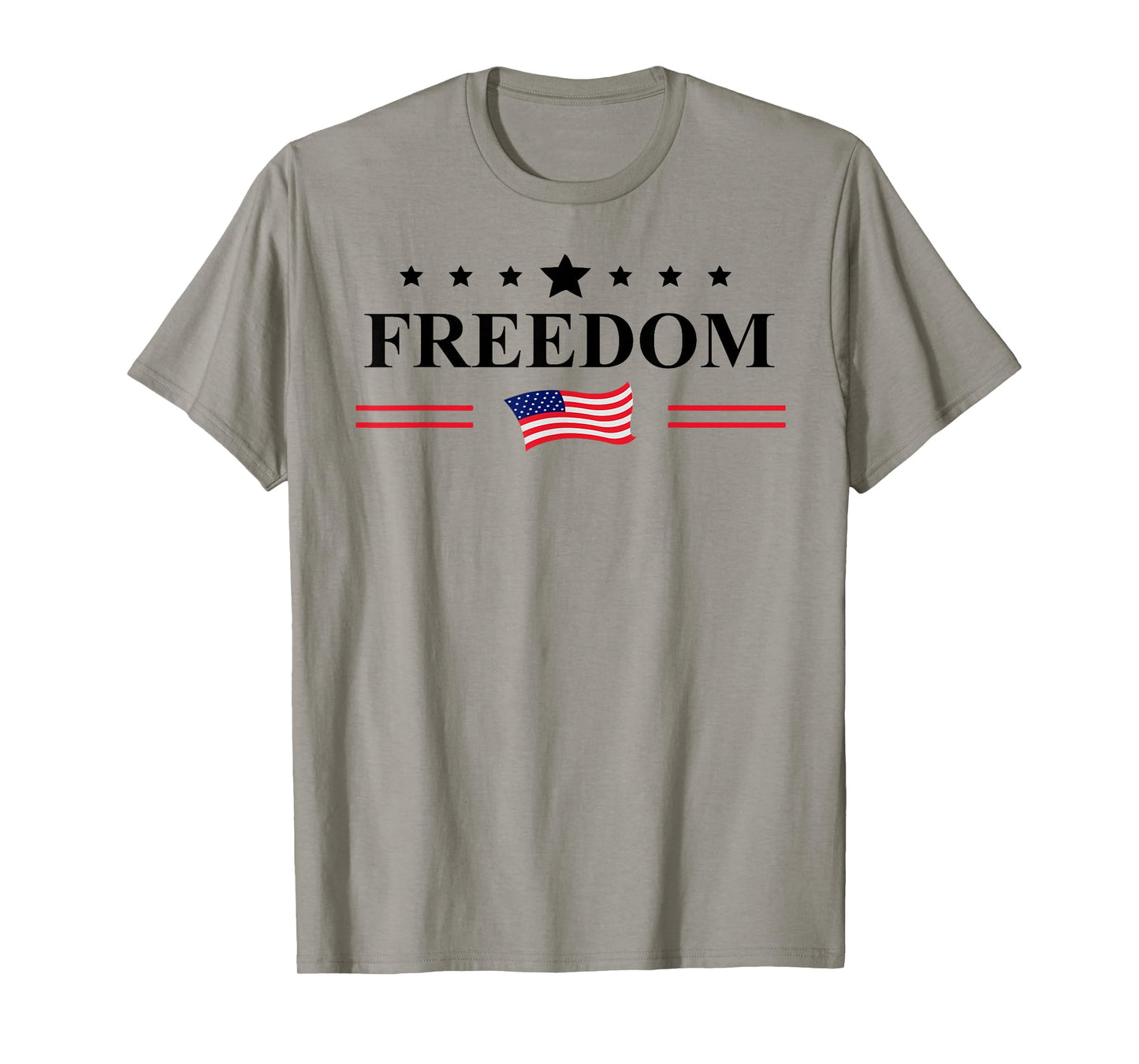 White Shirt That Says Freedom with Flag Freedom Sign America T-Shirt