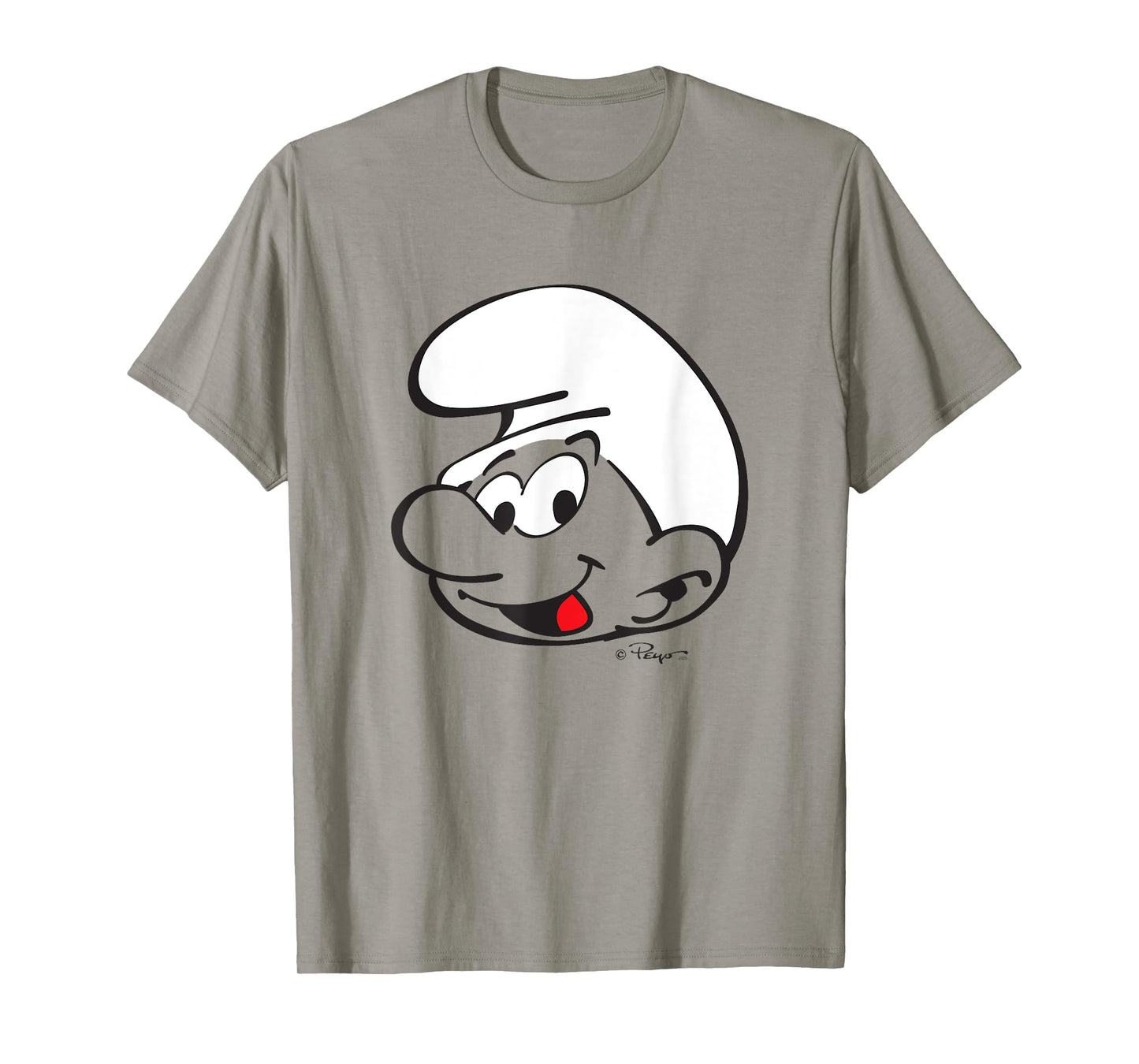 The Smurfs Large Smurf Head Design Retro Cartoon T-Shirt