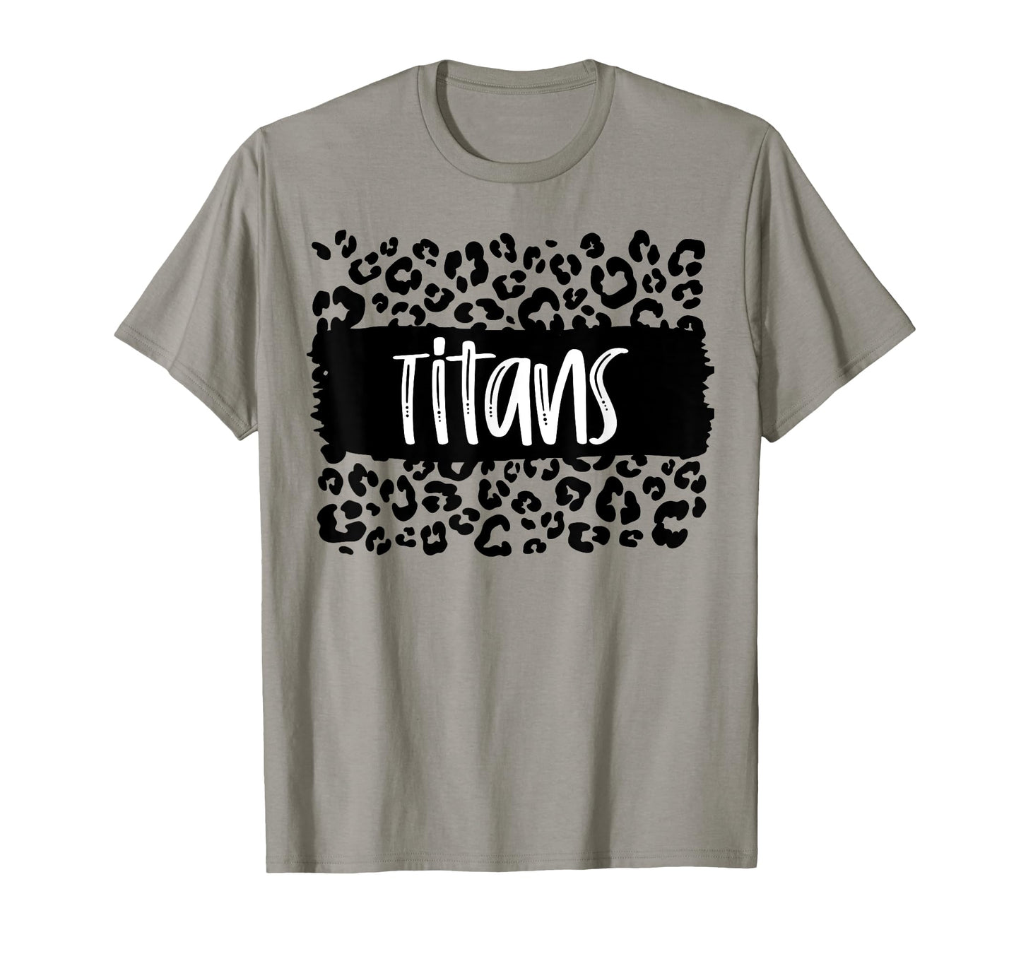 Titans Team Mascot School Spirit Game Night Leopard Print T-Shirt