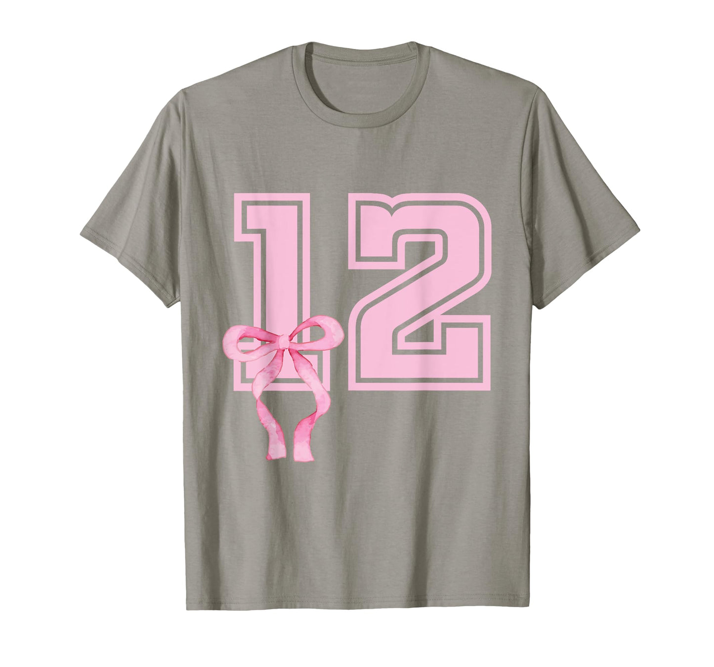 12 Years Old Birthday Girl Coquette Pink Bow Aesthetic T-Shirt