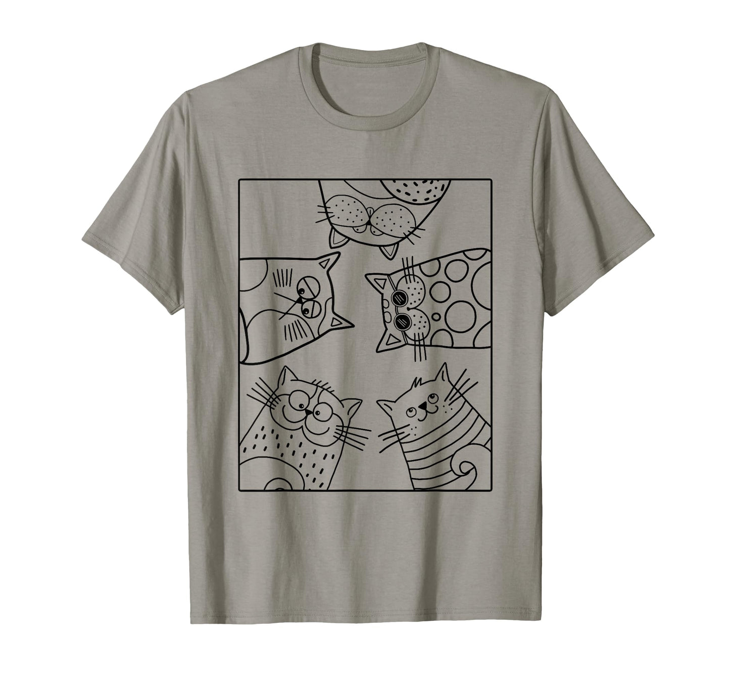 Coloring shirt for kids. Funny cats DIY tshirt to paint on T-Shirt