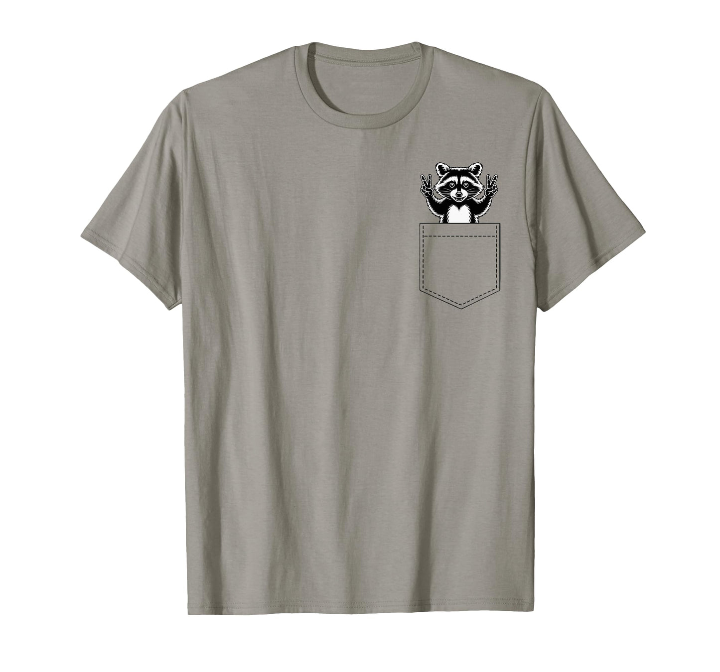 Cute Raccoon Pocket Funny Animal for Men Women Kids T-Shirt
