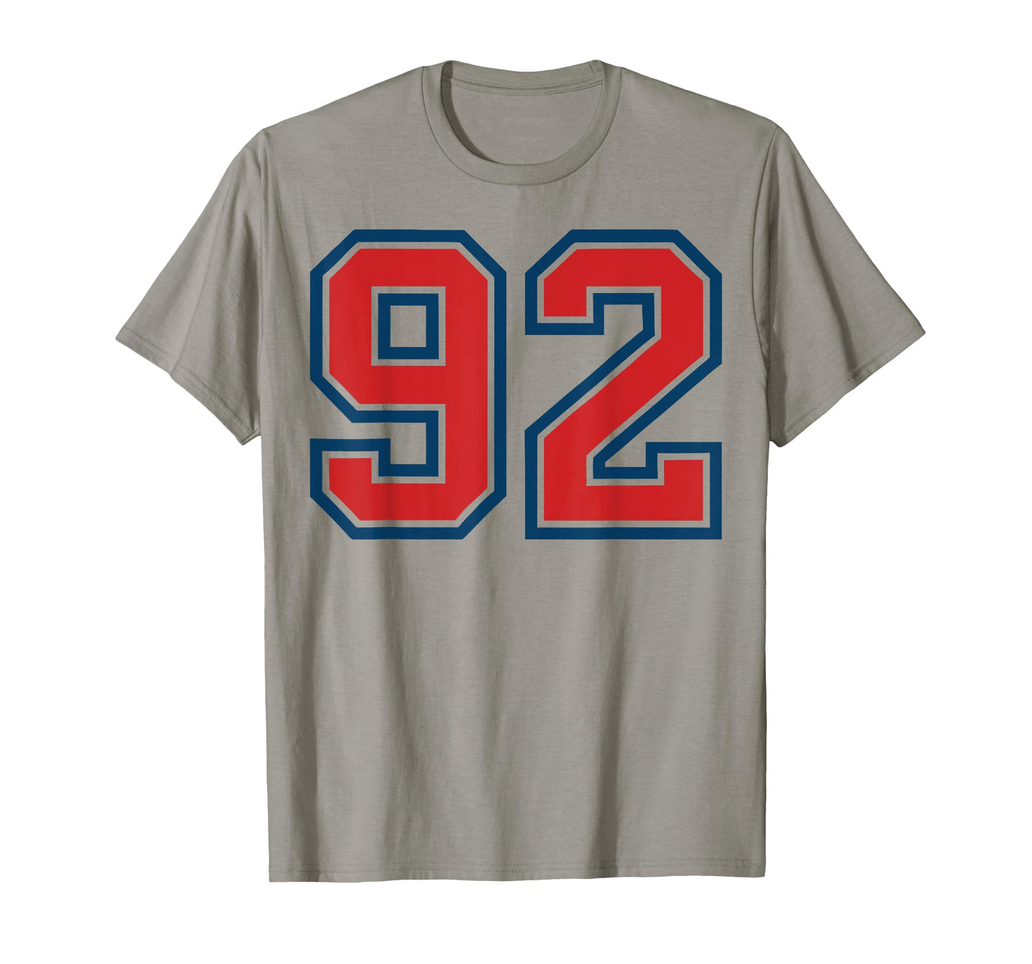 Red and Blue Sports Number 92 Jersey Uniform Player Fan T-Shirt