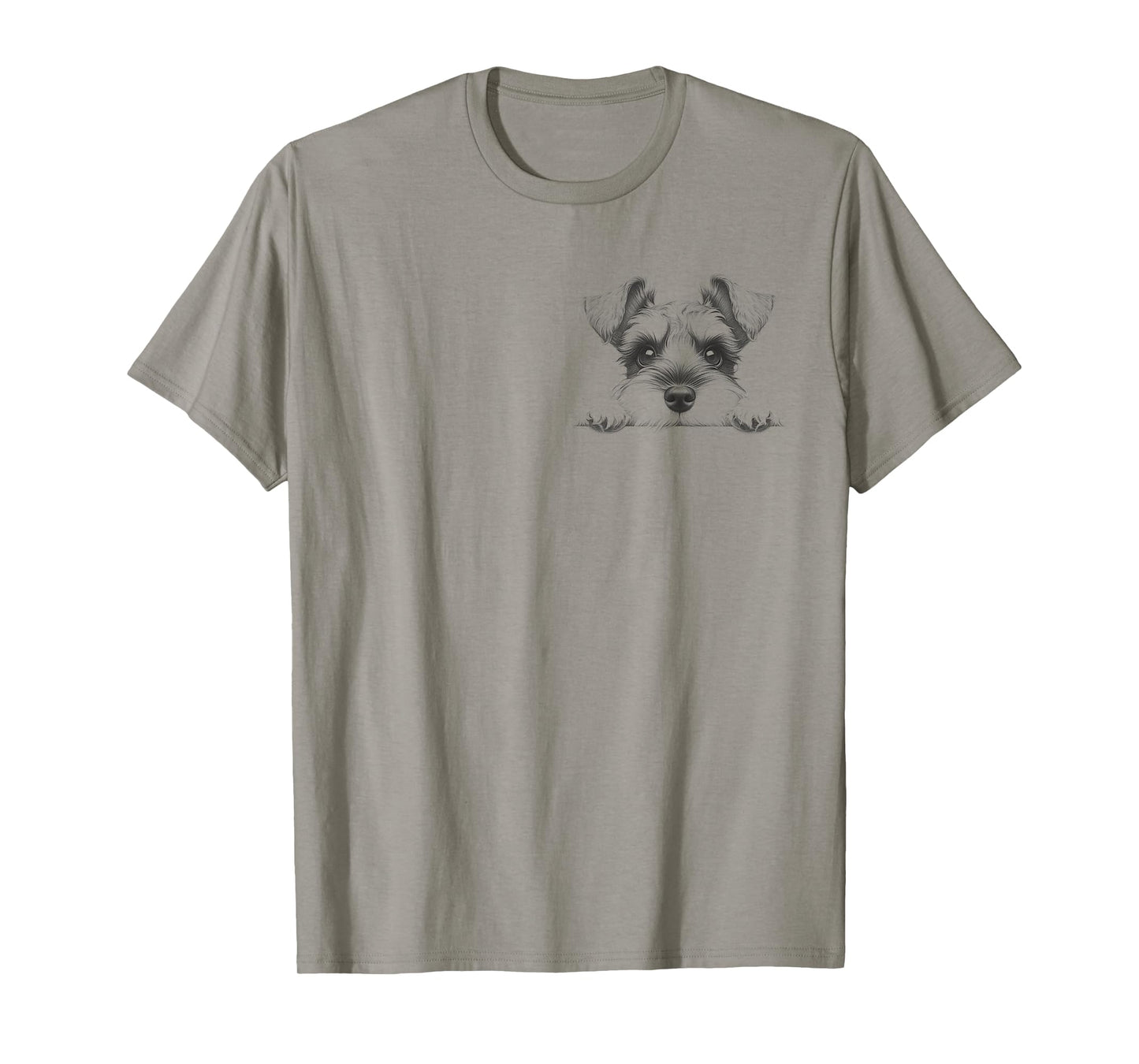 Mini Miniature Schnauzer peeking Cute Dog Design Idea T-Shirt