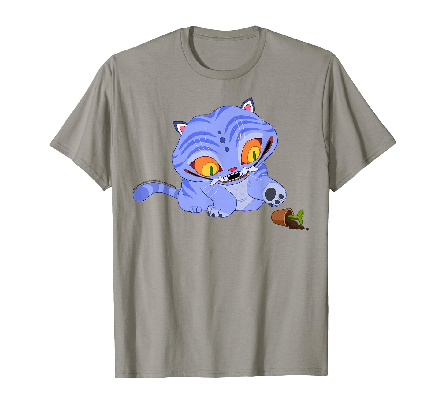 Kpop Demon Hunters Halloween Derpy Playing with Plant Vase T-Shirt