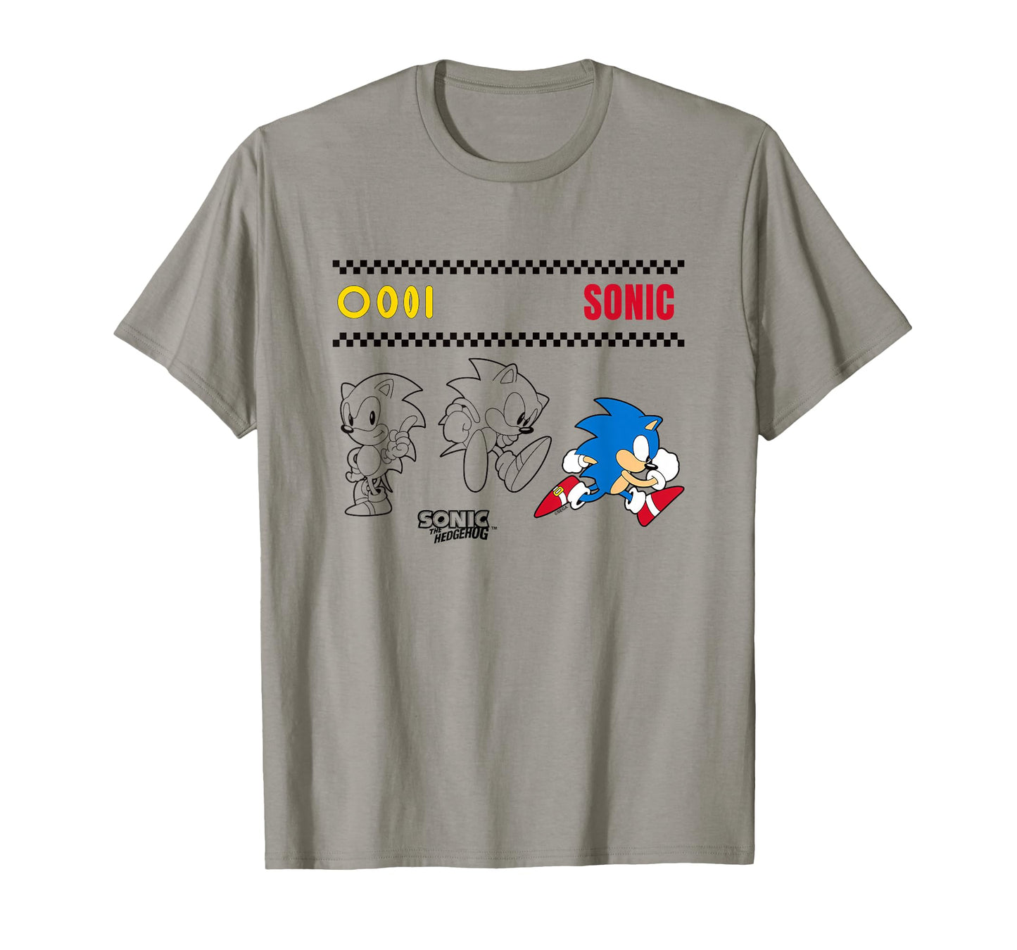 Sonic The Hedgehog Many Poses Cute Sketches T-Shirt