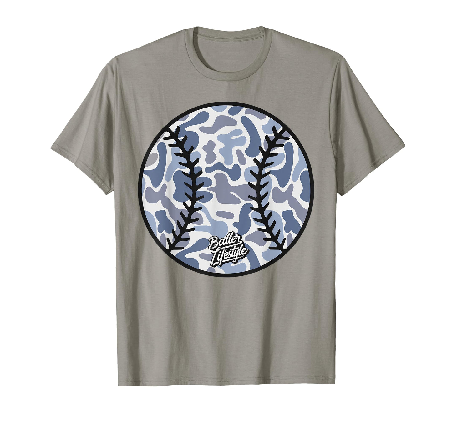 Camo Ball Baseball Lifestyle Men Boy Youth Game Day T-Shirt