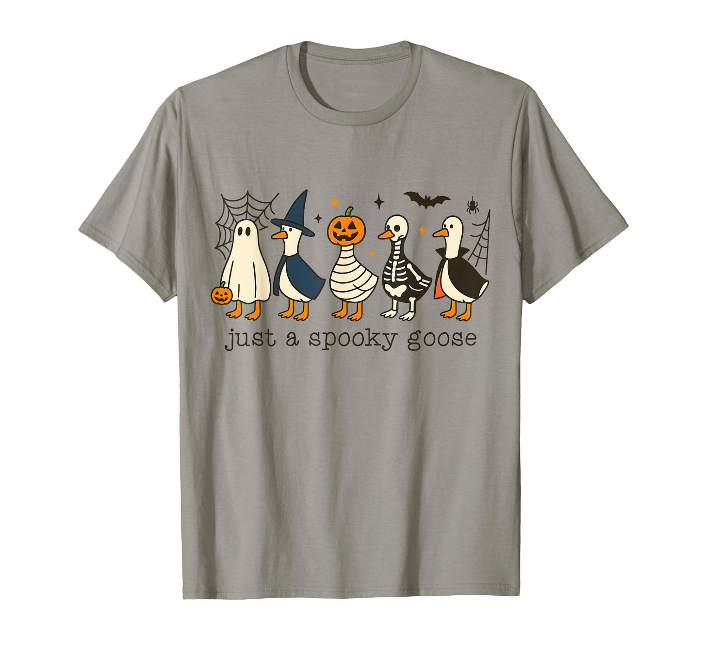 Just A Spooky Goose Silly Funny Skeleton Halloween Costume T-Shirt