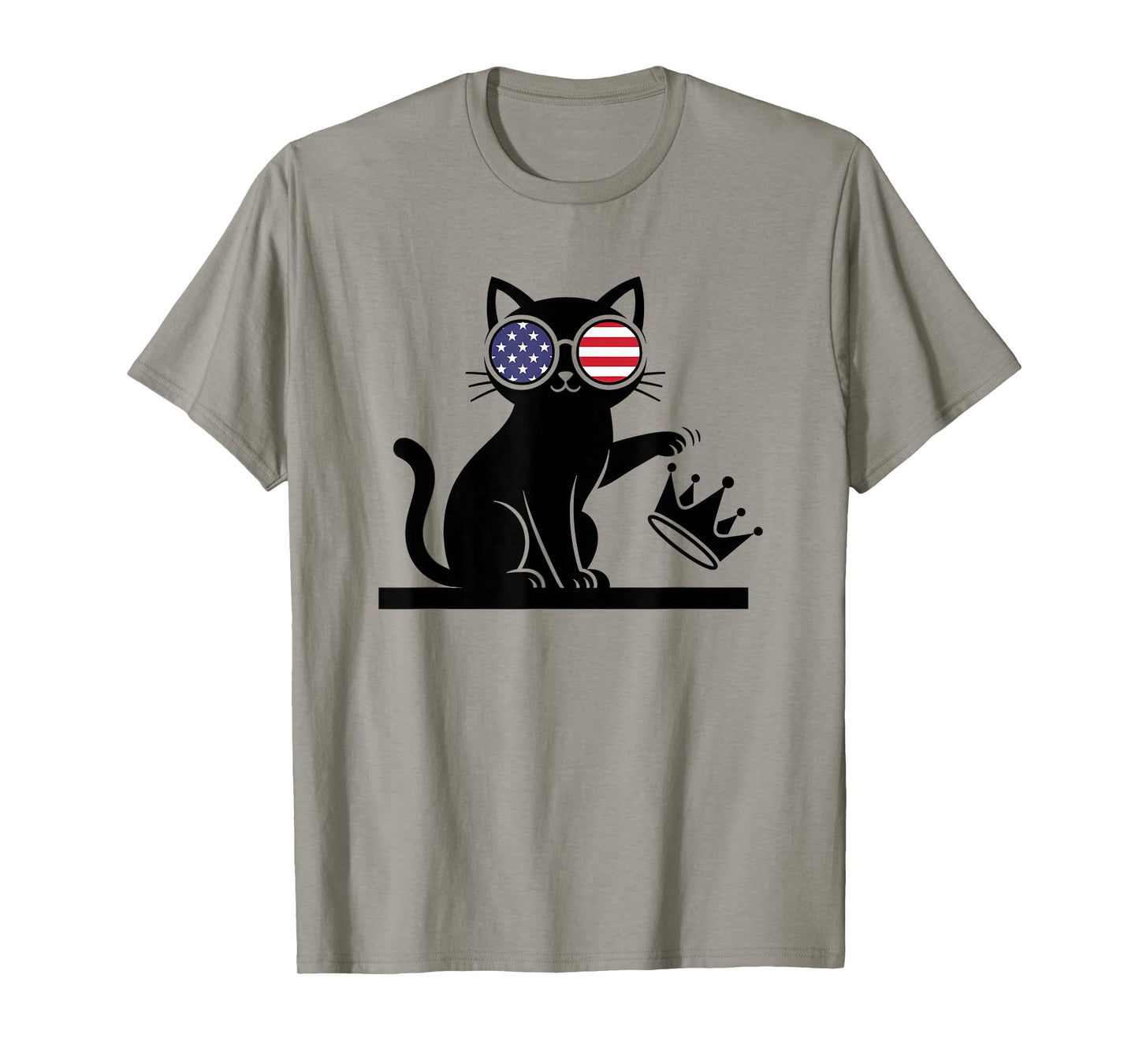 Cat No Kings in America Patriotic Funny Cat Lady Democracy T-Shirt