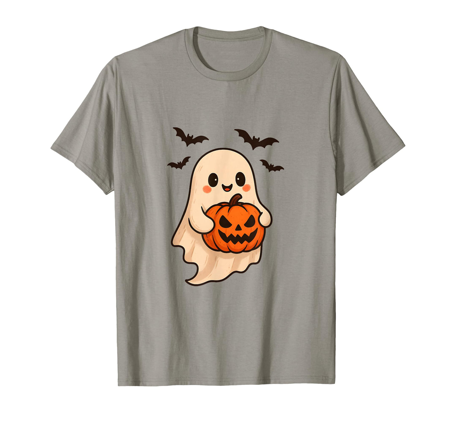 Cute Ghost with Pumpkin for Halloween Costume Party Spooky T-Shirt
