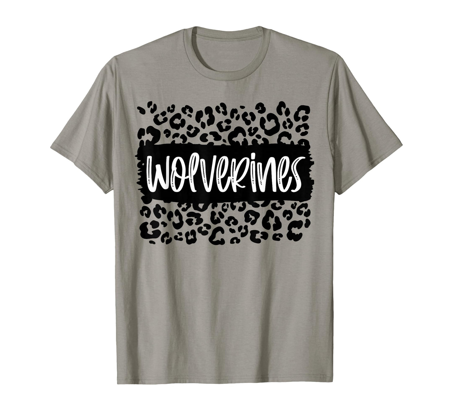 Wolverines Team Mascot School Spirit Game Night Leopard T-Shirt