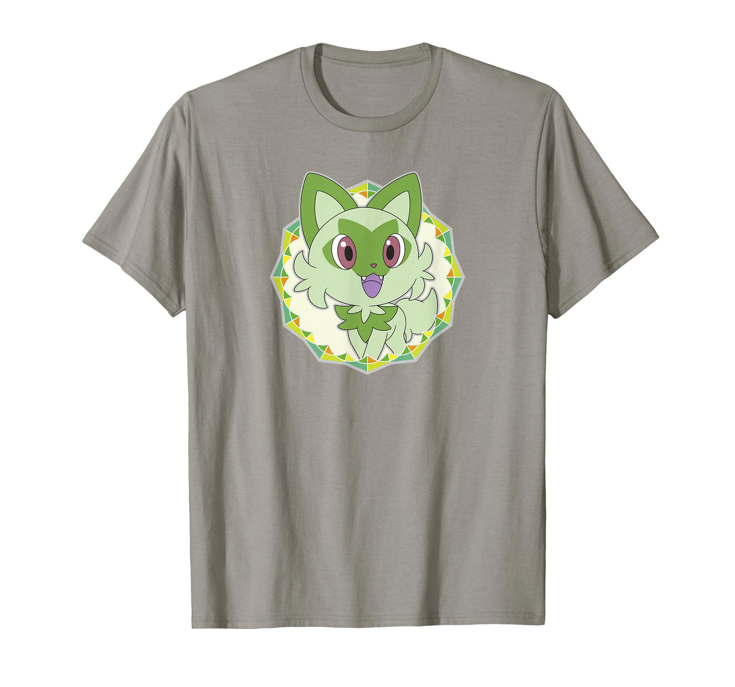 PokΓ©mon Sprigatito Sparkle Geometric Portrait Icon T-Shirt