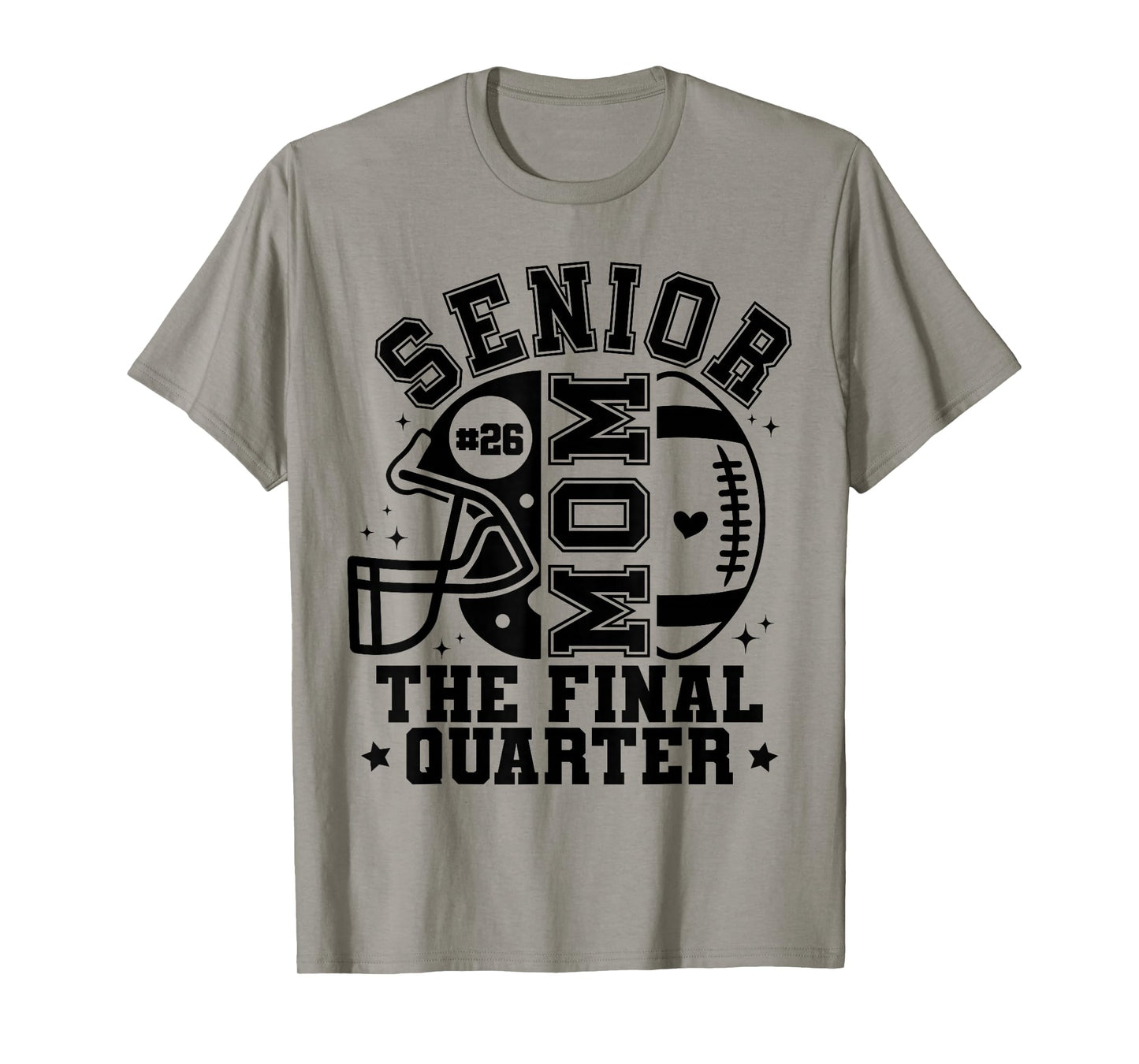 Groovy Senior Football Mom The Final Quarter 2026 Game Day T-Shirt