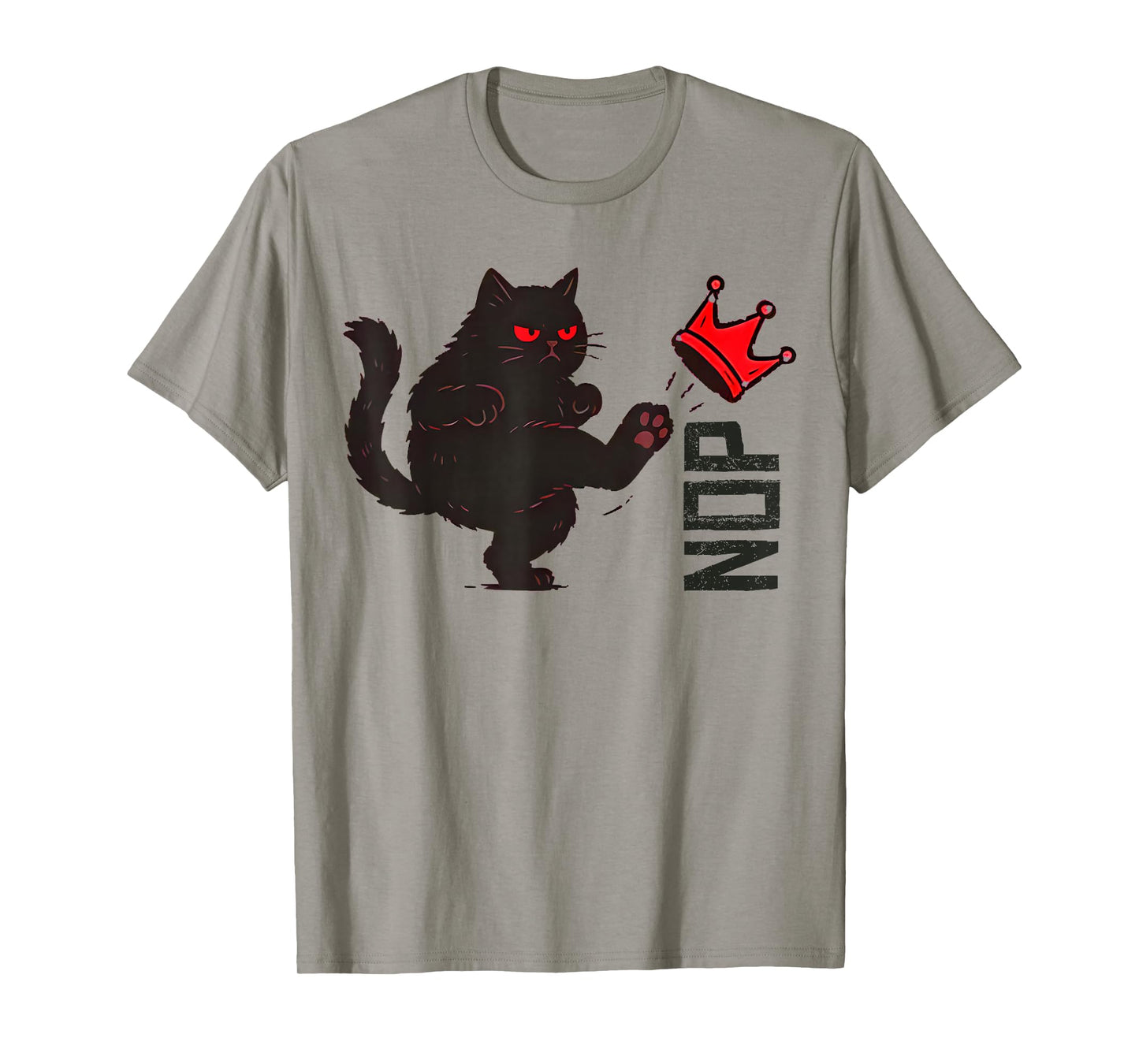 No Kings Protest Sign Vertical Black Cat Funny Cat T-Shirt