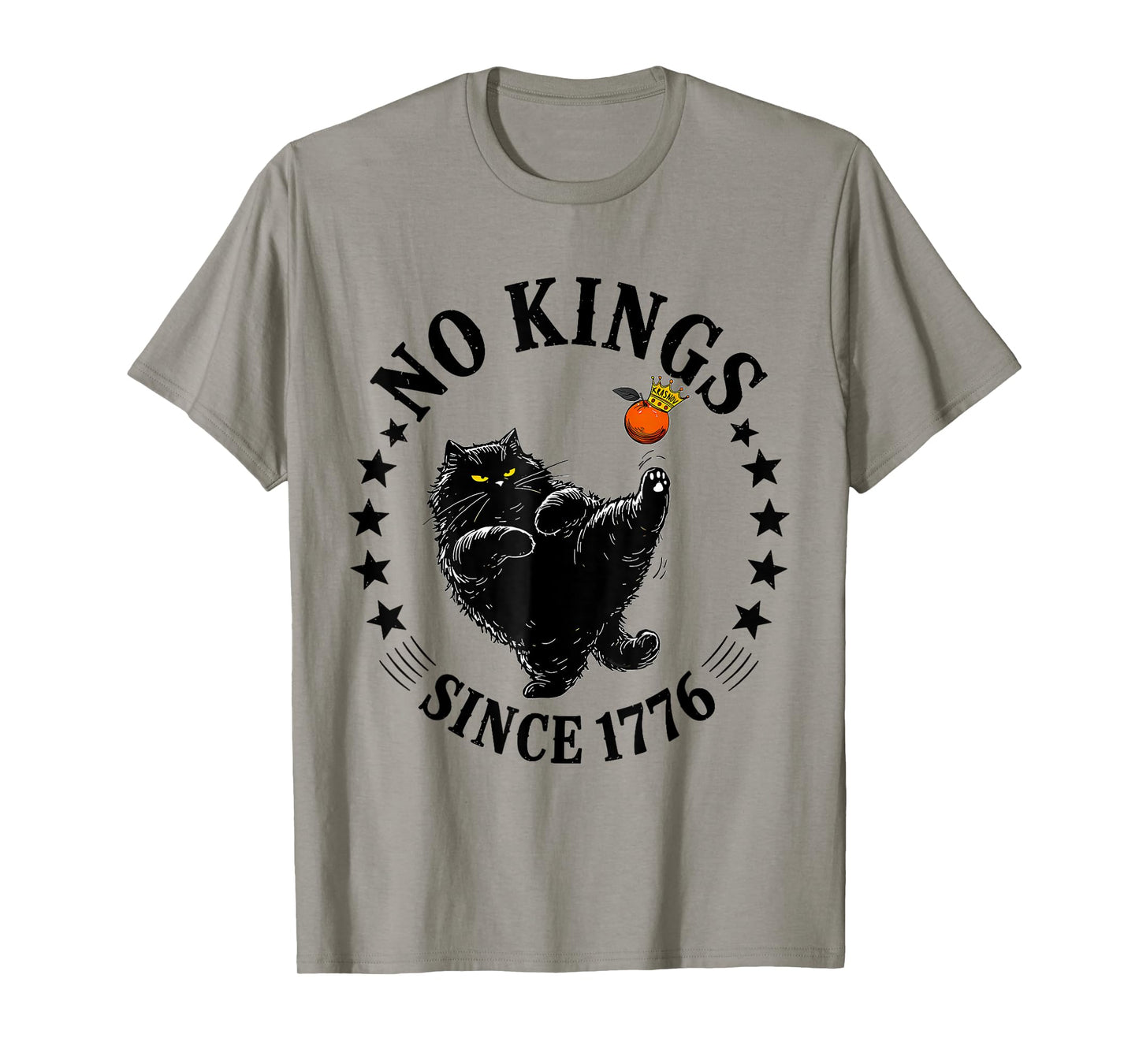No Kings In America Funny Patriotic Cat 4th Of July T-Shirt