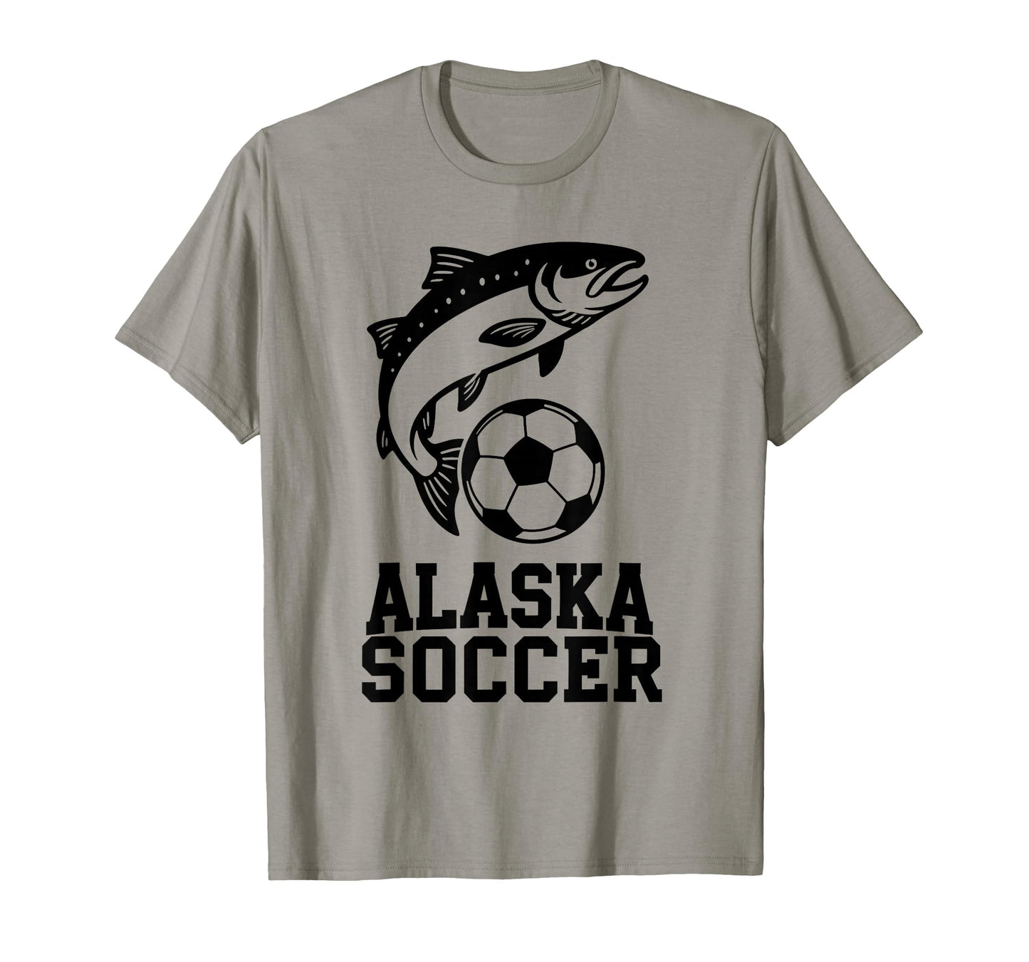 Alaska Soccer Graphic Salmon and Ball Sports Design T-Shirt