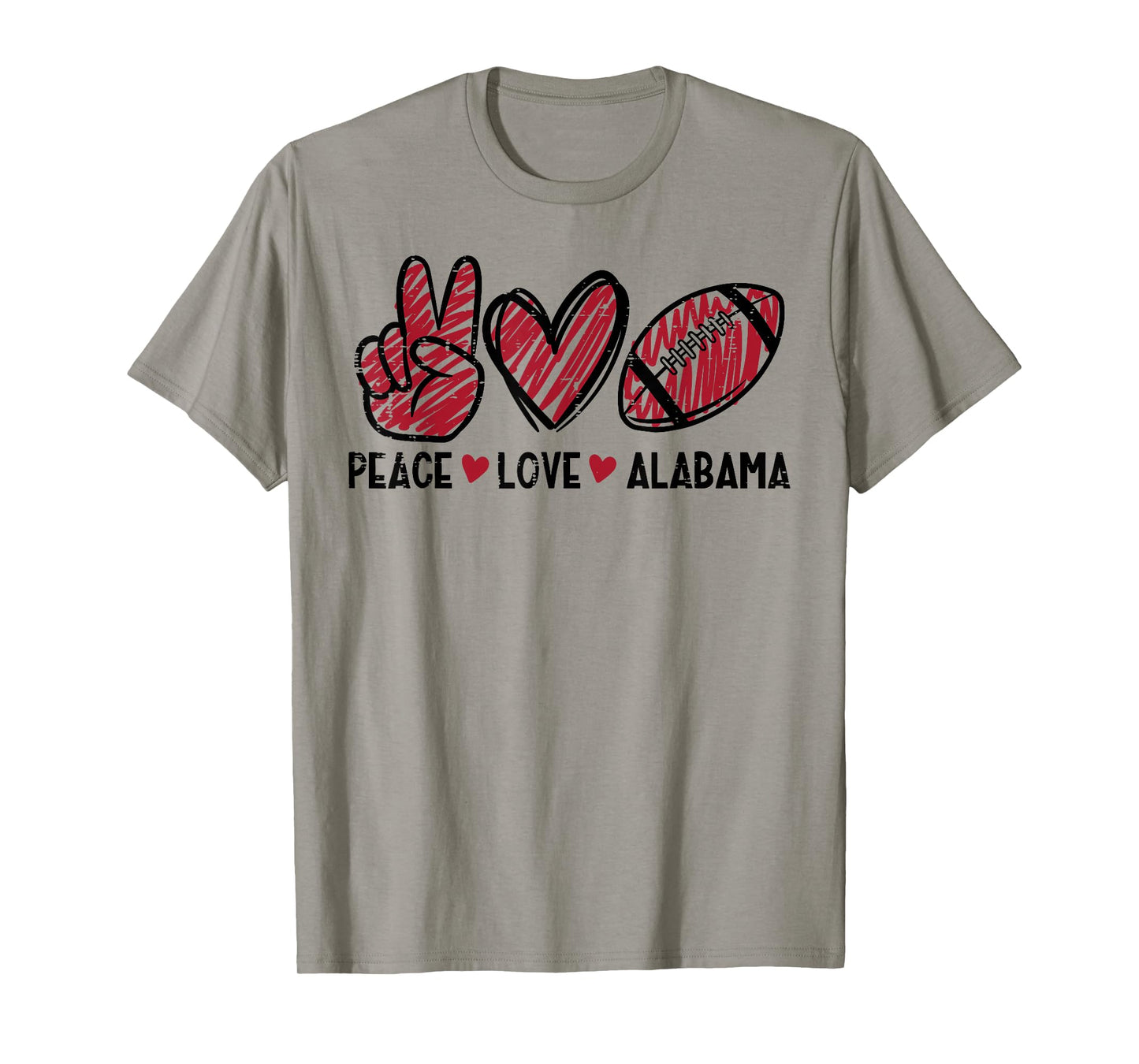 Peace Love Alabama Men Women Kids Boys Girls Youth Teen T-Shirt