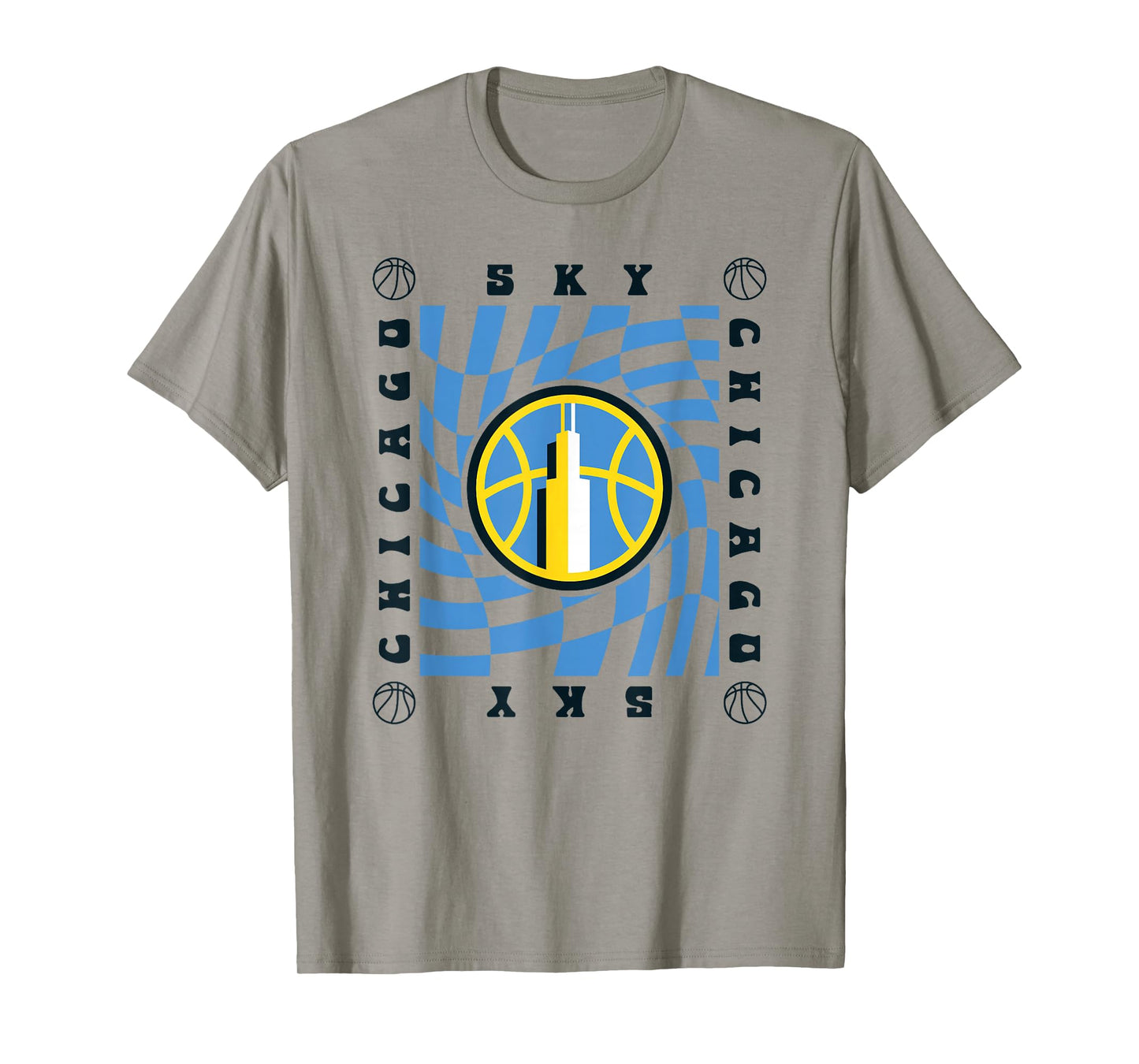 WNBA Chicago Sky Retro Wavy Checkerboard T-Shirt