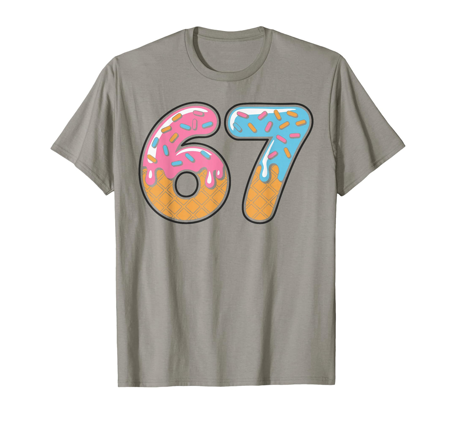 67 Ice Cream Drip Meme Six Seven Gen Alpha Slang T-Shirt